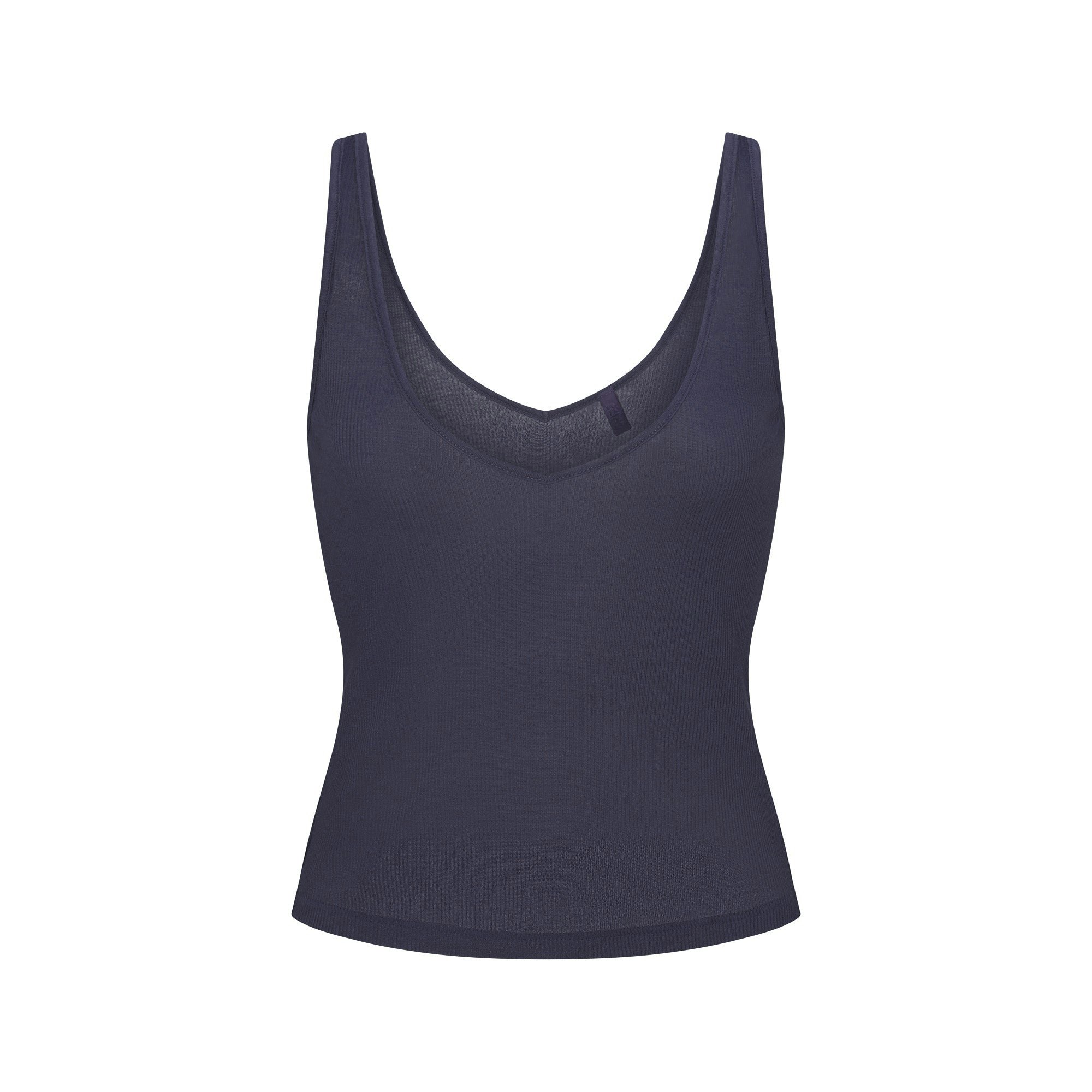 SHEER RIB V NECK TANK | SLEET FLAT ON A WHITE BACKGROUND | FLT