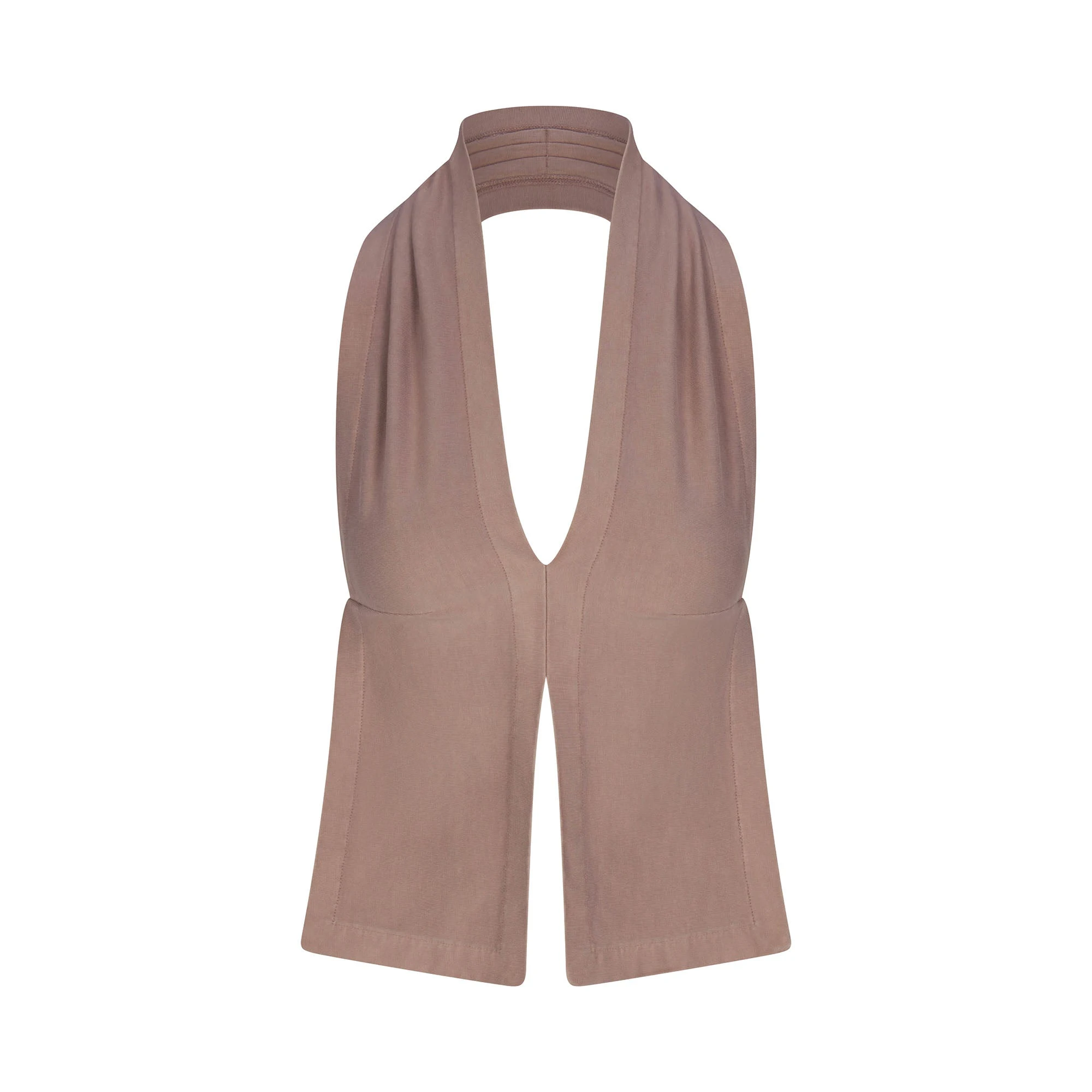 OUTDOOR HEAVY JERSEY DECONSTRUCTED HALTER TOP | FAWN FLAT ON A WHITE BACKGROUND | FLT | FLT