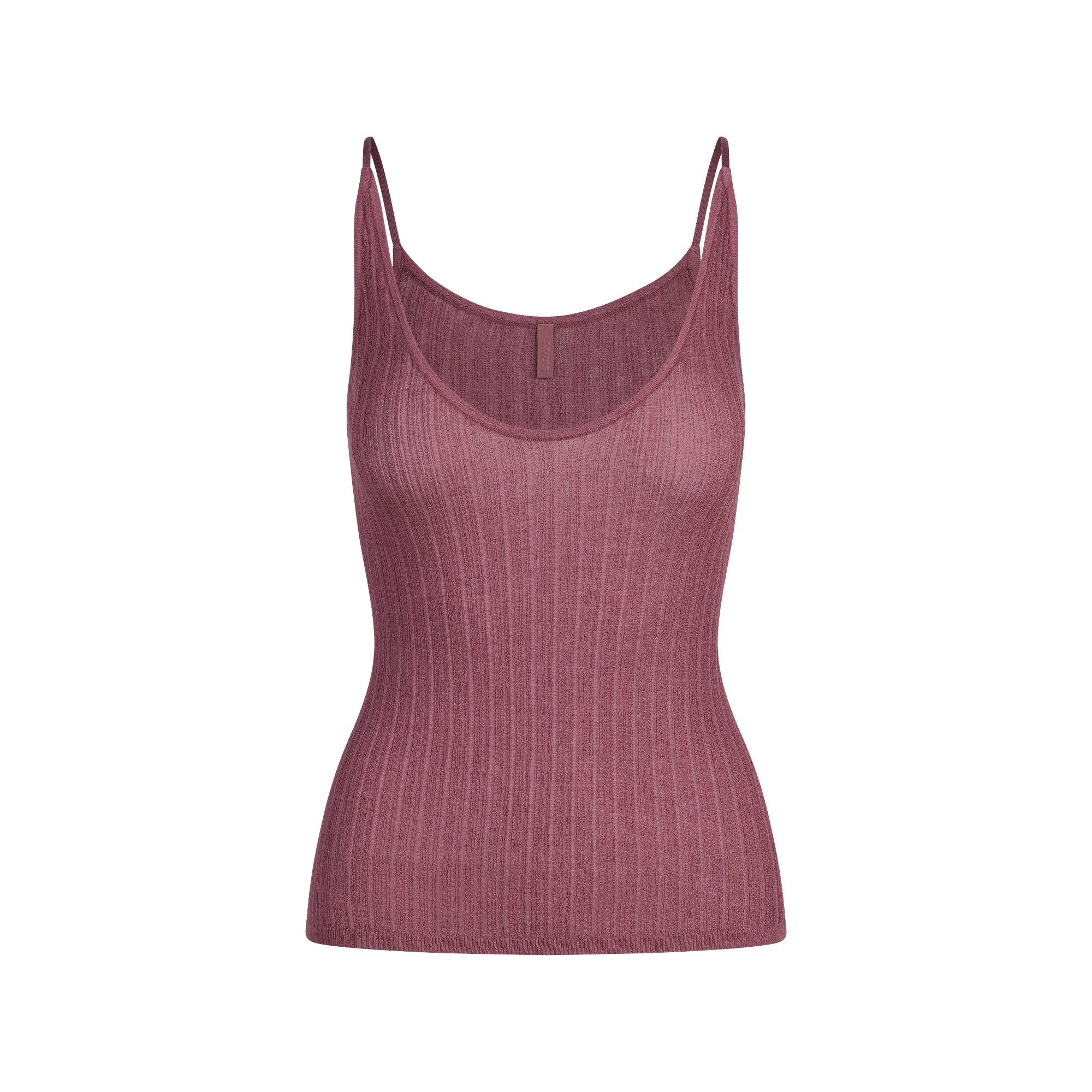 SHEER KNIT TANK | BEET FLAT ON A WHITE BACKGROUND | FLT