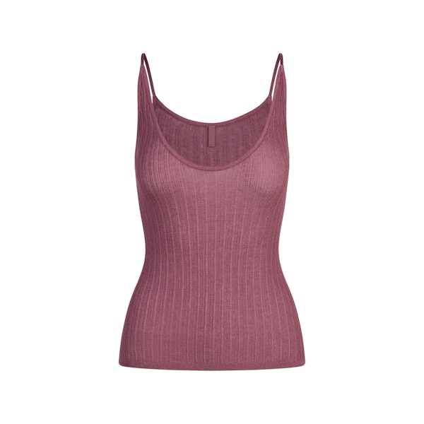 SHEER KNIT TANK | BEET FLAT ON A WHITE BACKGROUND | FLT