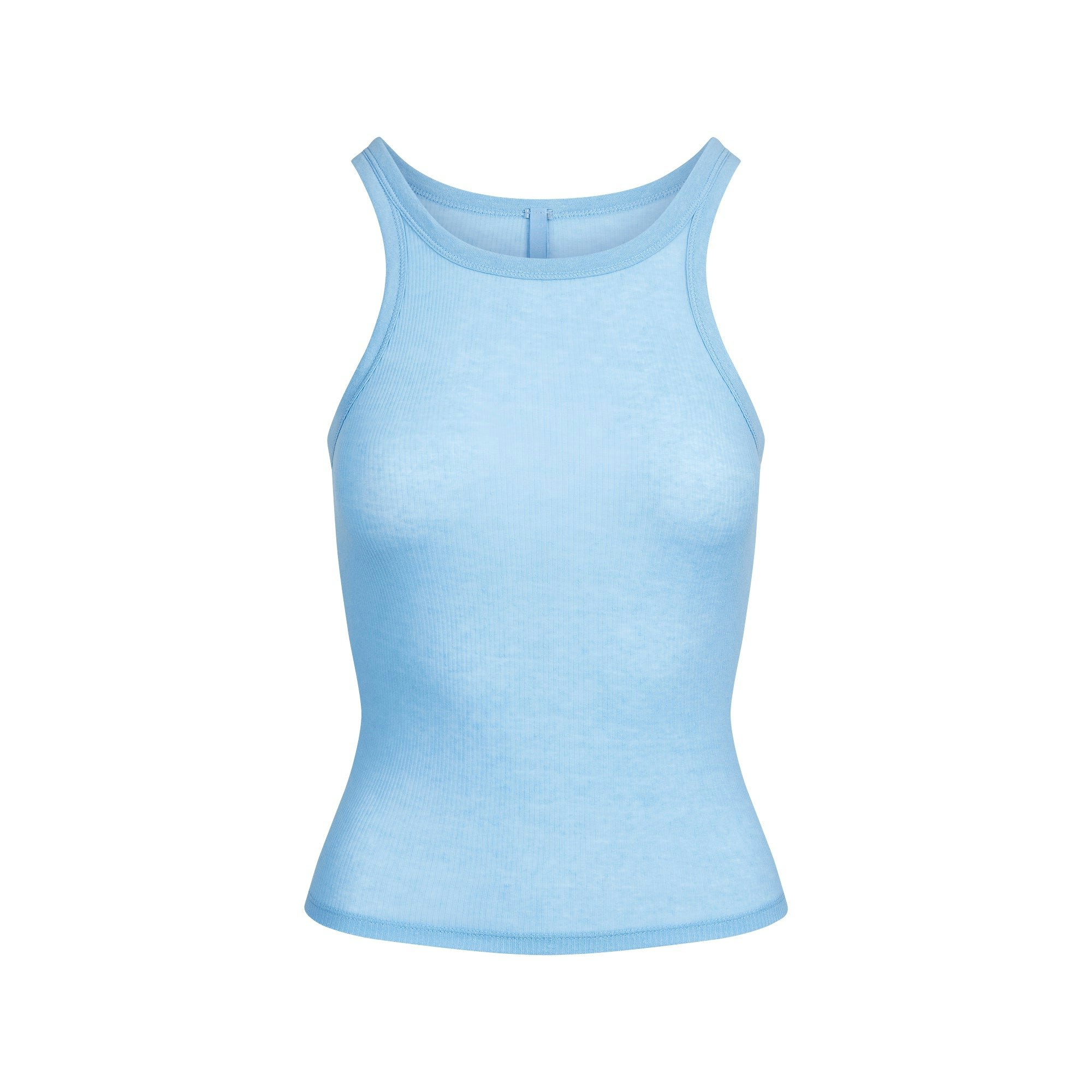 SHEER COTTON TANK | BLUE BELL FLAT ON A WHITE BACKGROUND | FLT