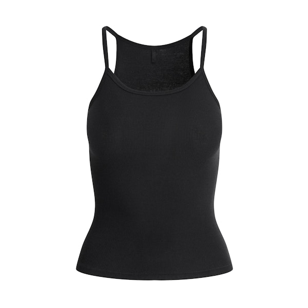 COTTON RIB LONG CAMI | SOOT FLAT ON A WHITE BACKGROUND | FLT