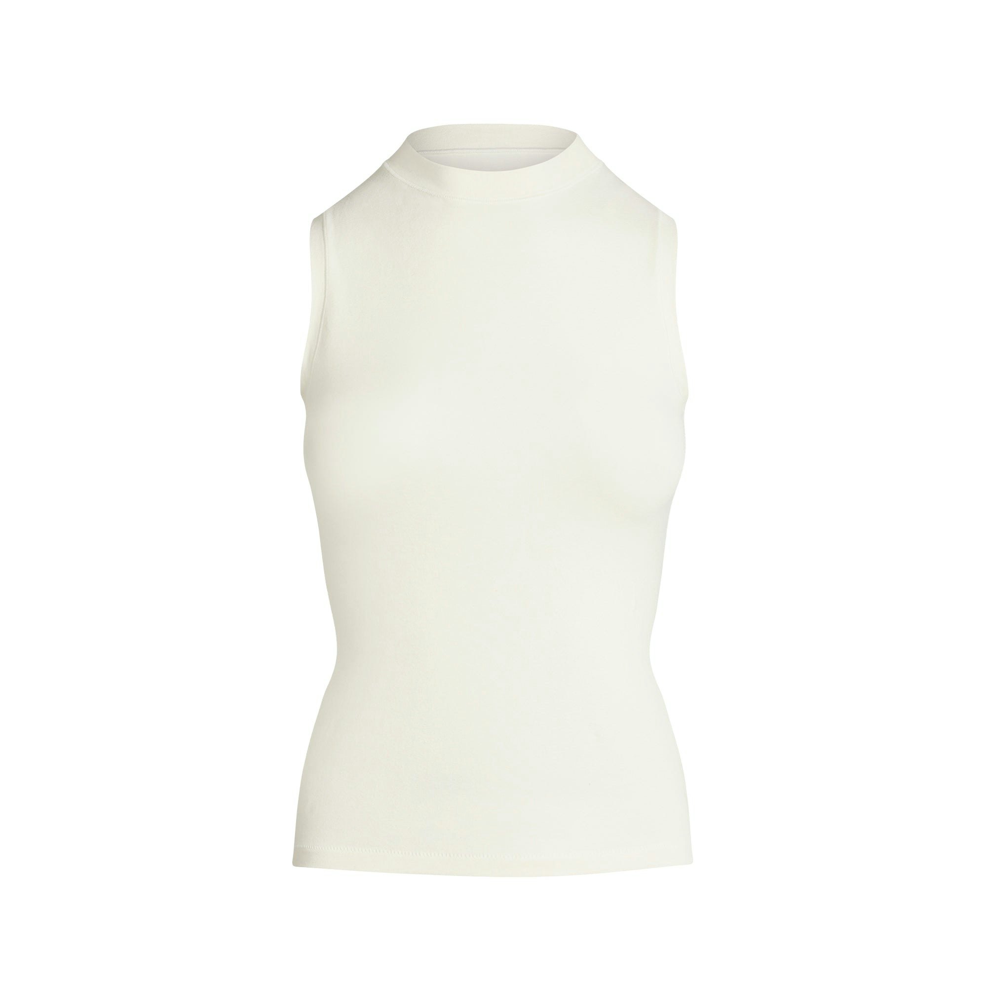 COTTON JERSEY MOCK NECK TANK | MARBLE FLAT ON A WHITE BACKGROUND | FLT