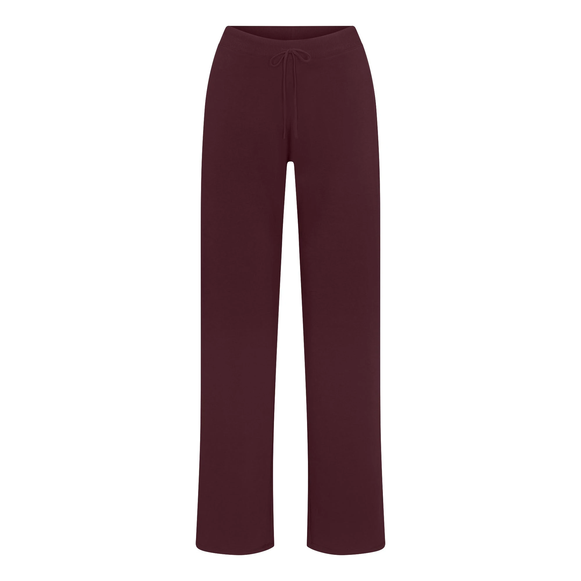 COTTON JERSEY STRAIGHT LEG PANT | CURRANT & LAYS FLAT ON A WHITE BACKGROUND | FLT