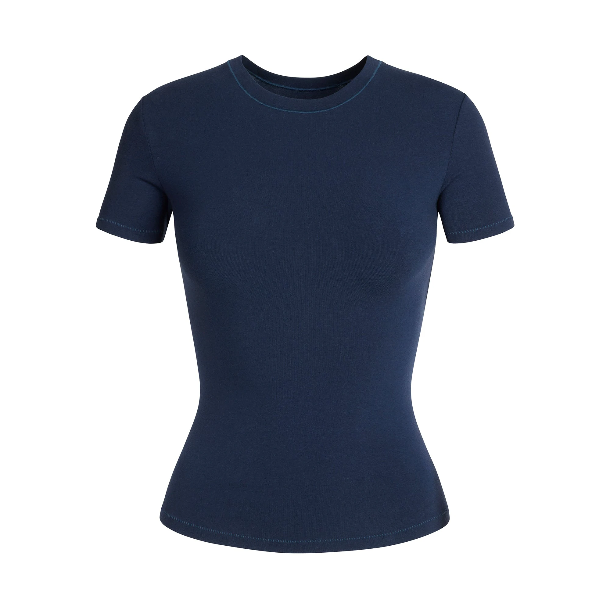 COTTON JERSEY T-SHIRT | NAVY FLAT ON A WHITE BACKGROUND | FLT