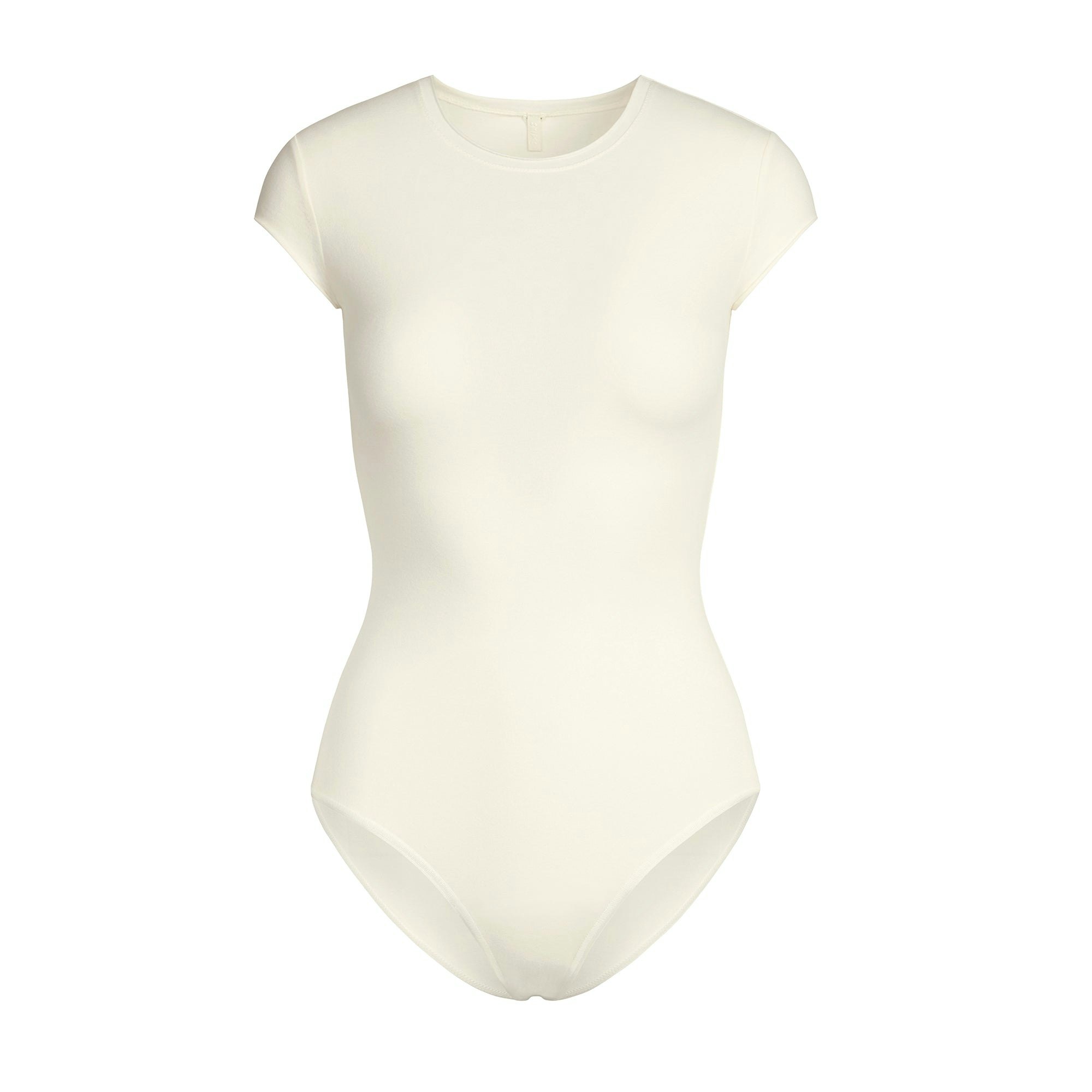 COTTON JERSEY T-SHIRT BRIEF BODYSUIT | MARBLE FLAT ON A WHITE BACKGROUND | FLT
