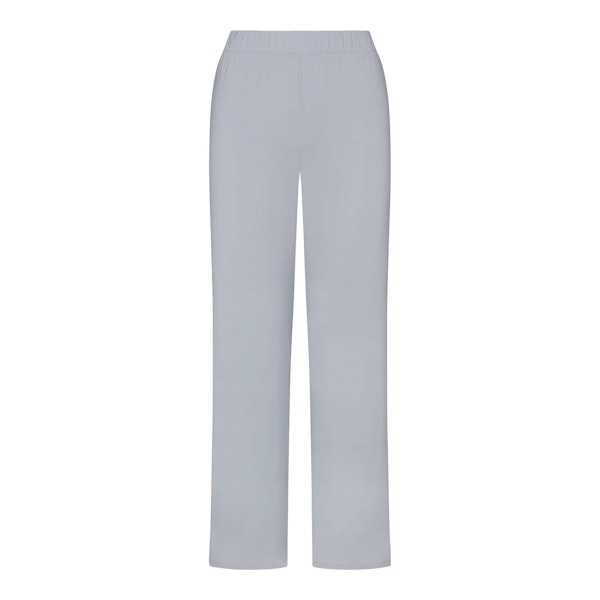 SKIMS SLEEP STRAIGHT LEG PANT | ZEN BLUE FLAT ON A WHITE BACKGROUND | FLT