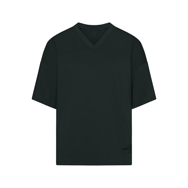 NikeSKIMS AIRY V-NECK OVERSIZED TOP | DARK TEAL FLAT ON A WHITE BACKGROUND | FLT