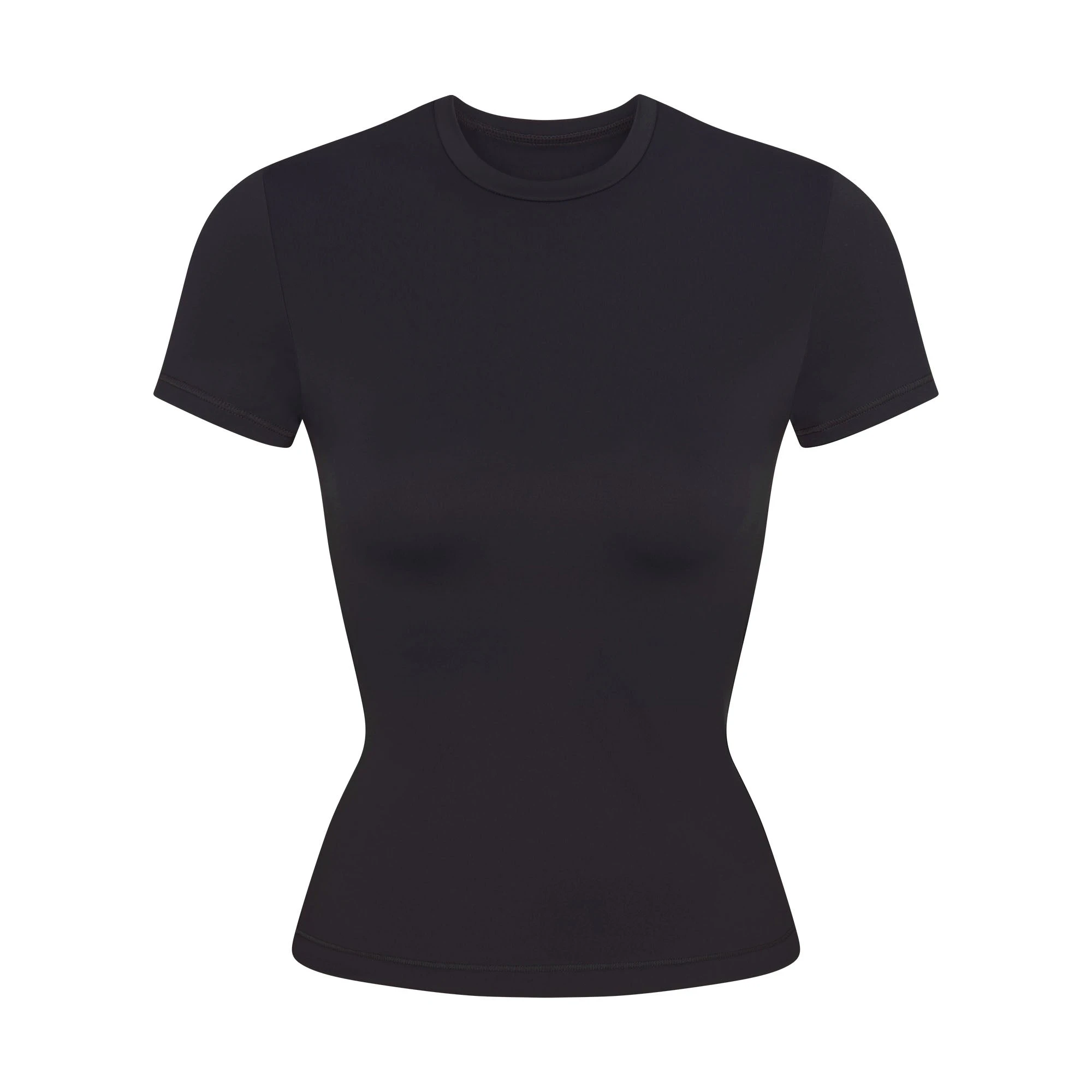 NikeSKIMS MATTE PADDED BABY TEE | OBSIDIAN FLAT ON A WHITE BACKGROUND | FLT