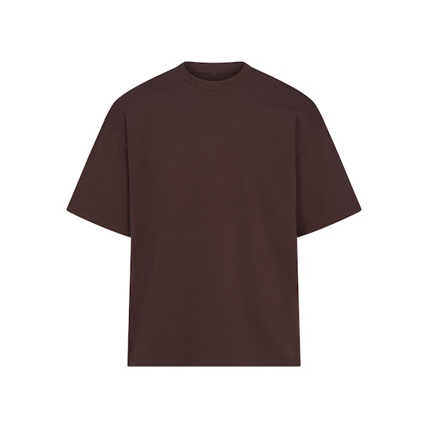 HEAVY COTTON OVERSIZED T-SHIRT | ESPRESSO FLAT ON A WHITE BACKGROUND | FLT