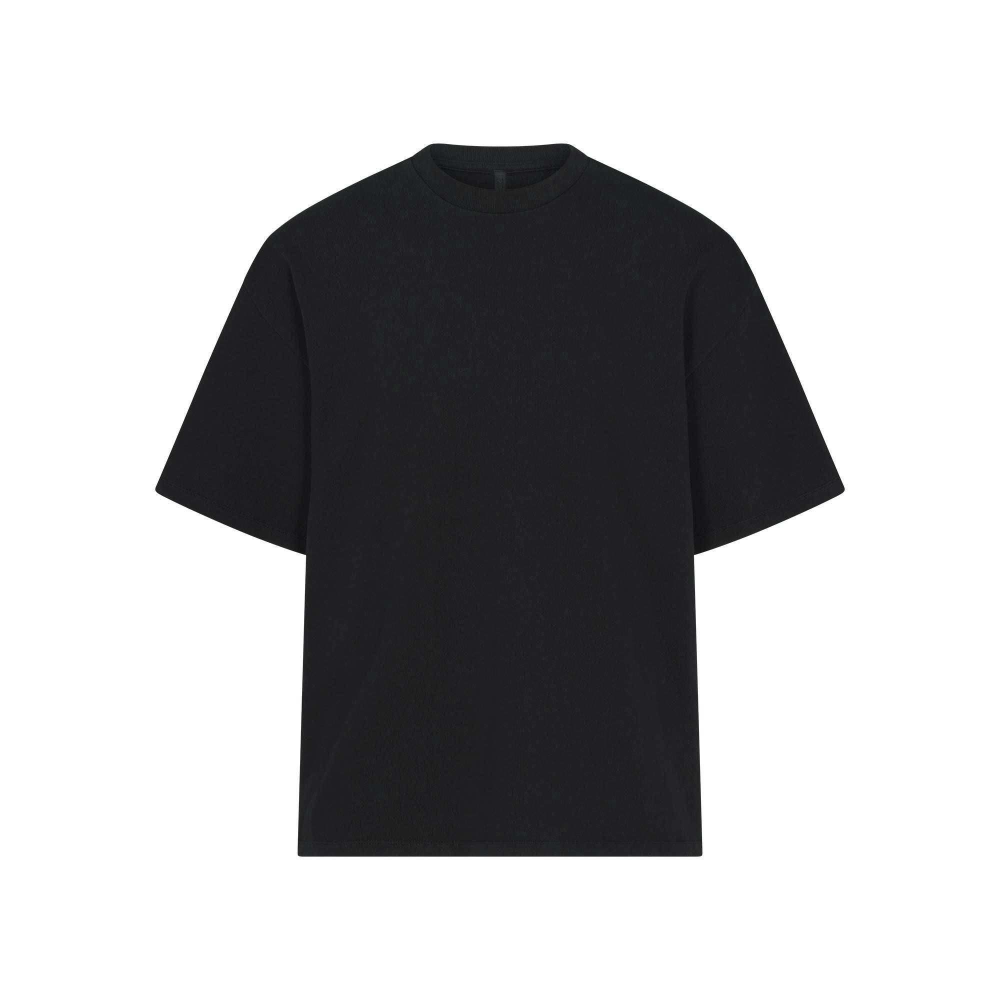 HEAVY COTTON OVERSIZED T-SHIRT | ONYX FLAT ON A WHITE BACKGROUND | FLT