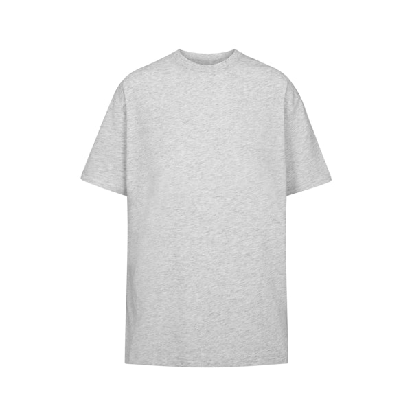 RELAXED TEES OVERSIZED LONG T-SHIRT | LIGHT HEATHER GREY FLAT ON A WHITE BACKGROUND | FLT