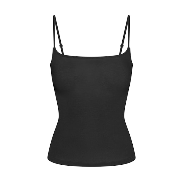 SHEER MODAL CAMI | ONYX (CAMIS) FLAT ON A WHITE BACKGROUND | FLT