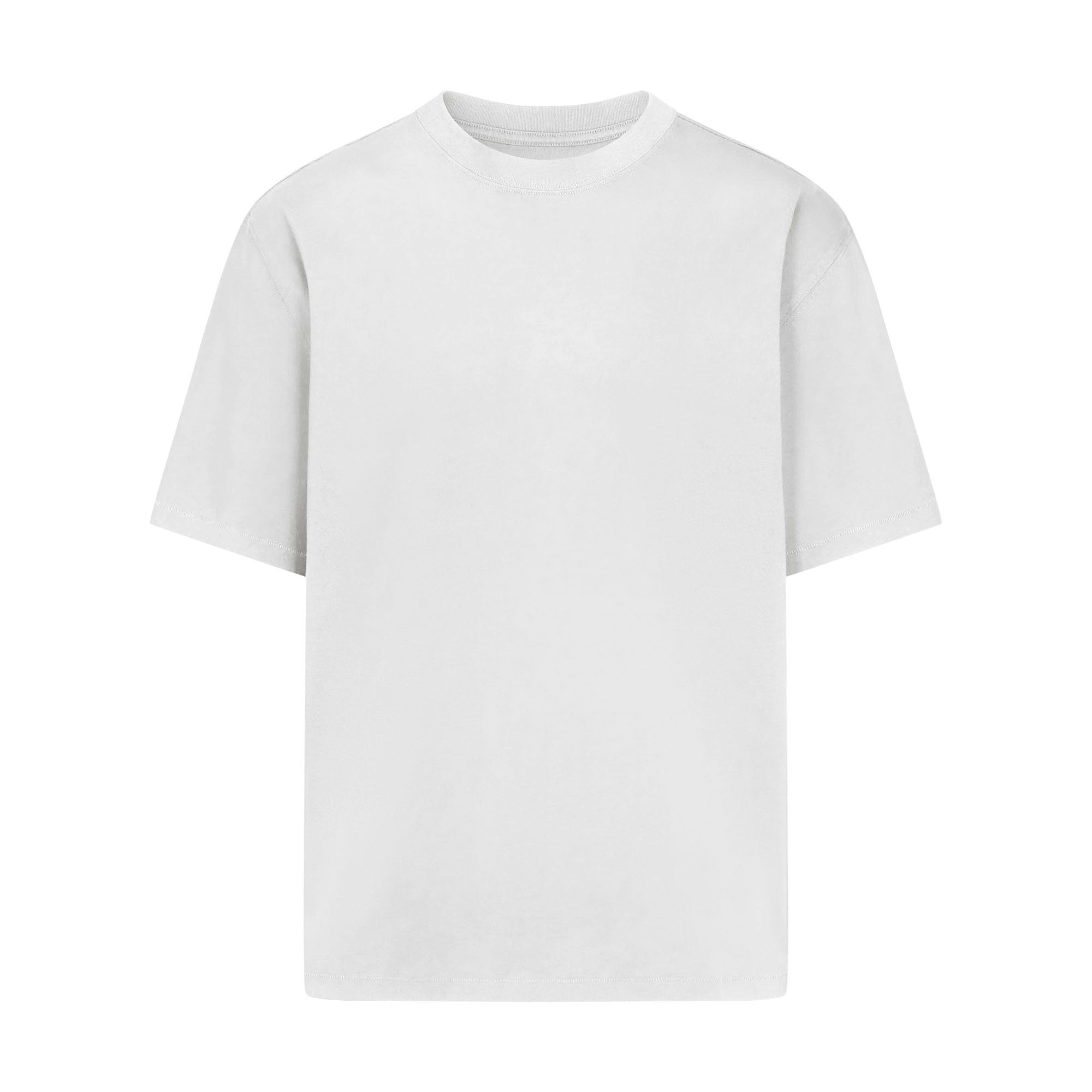 HEAVYWEIGHT COTTON MENS RELAXED T-SHIRT | CHALK FLAT ON A WHITE BACKGROUND | FLT