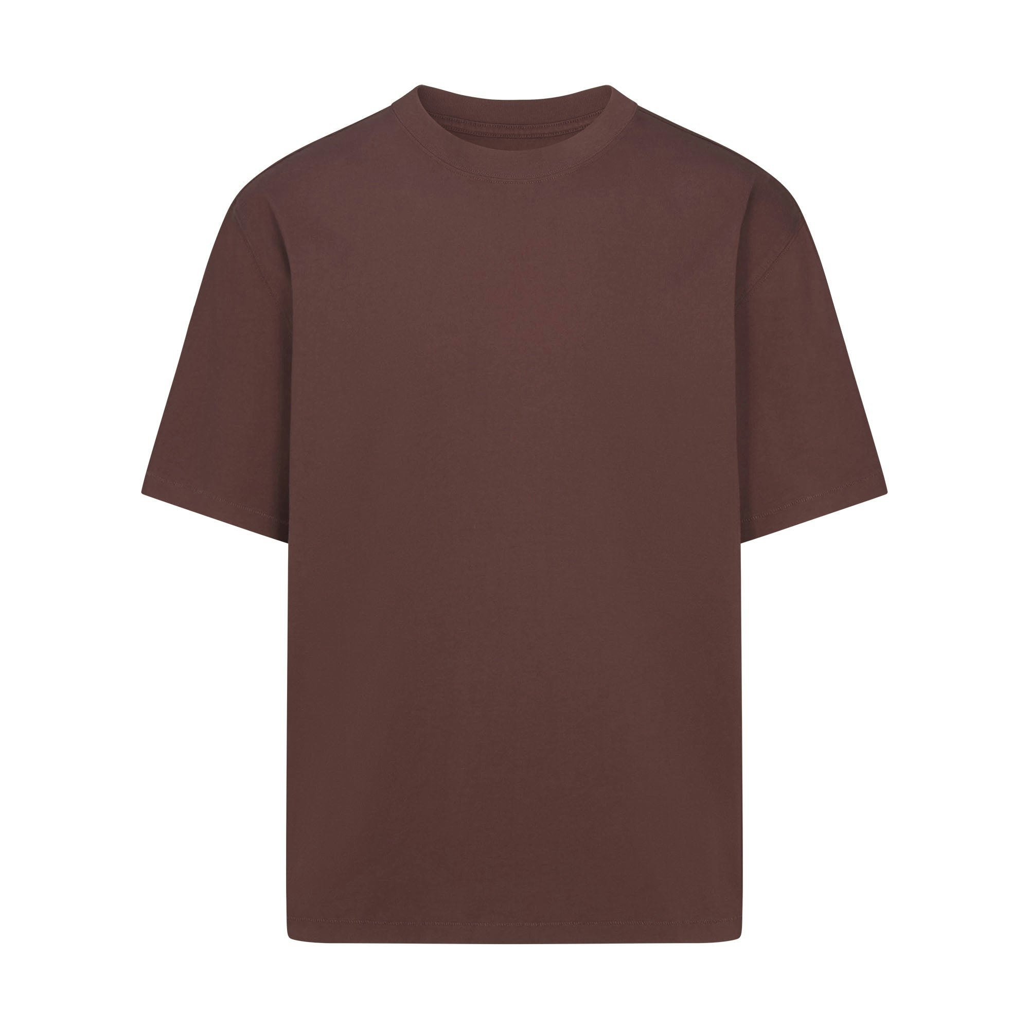 HEAVYWEIGHT COTTON MENS RELAXED T-SHIRT | DARK AMETHYST FLAT ON A WHITE BACKGROUND @ | FLT