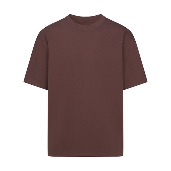 HEAVYWEIGHT COTTON MENS RELAXED T-SHIRT | DARK AMETHYST FLAT ON A WHITE BACKGROUND @ | FLT
