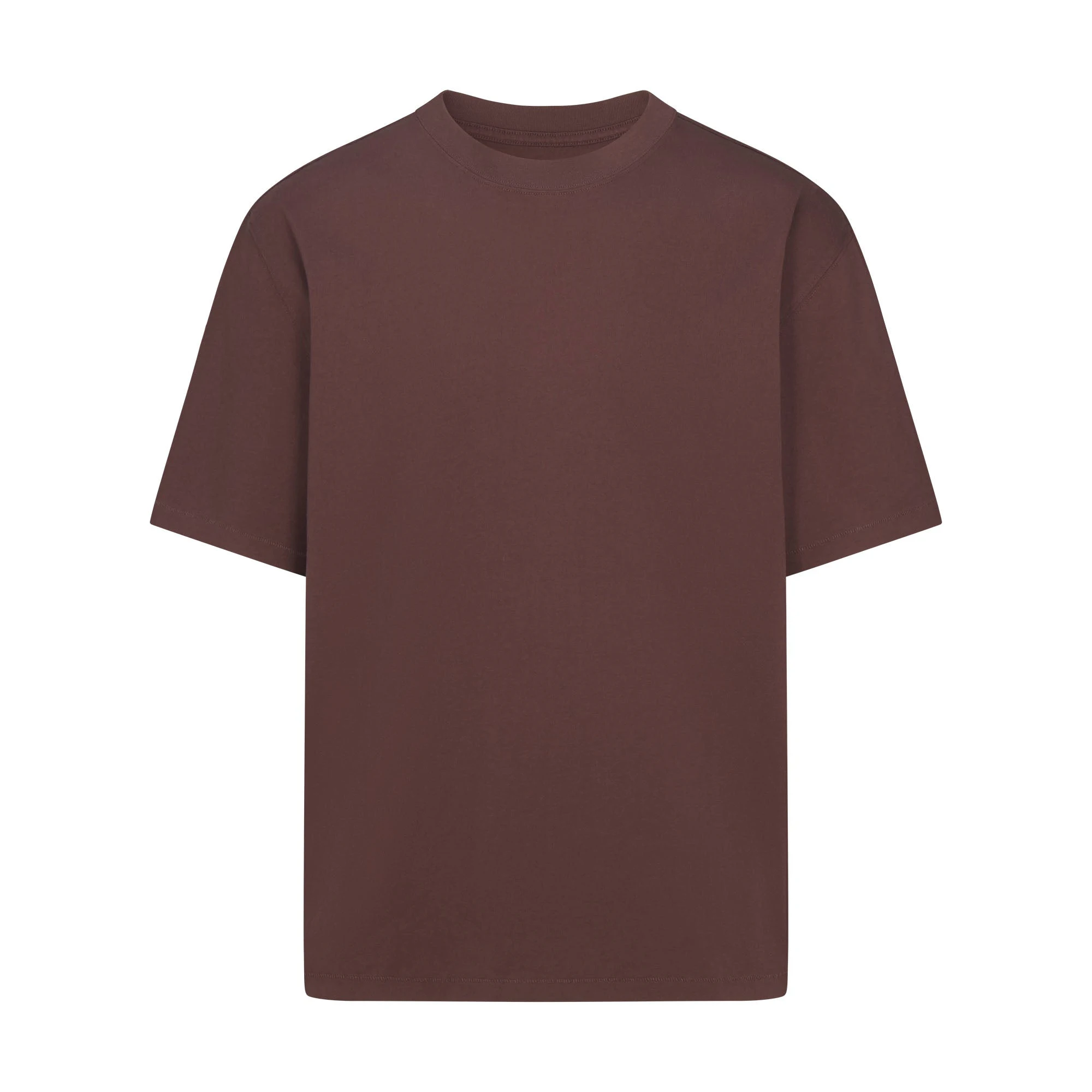 HEAVYWEIGHT COTTON MENS RELAXED T-SHIRT | DARK AMETHYST FLAT ON A WHITE BACKGROUND @ | FLT