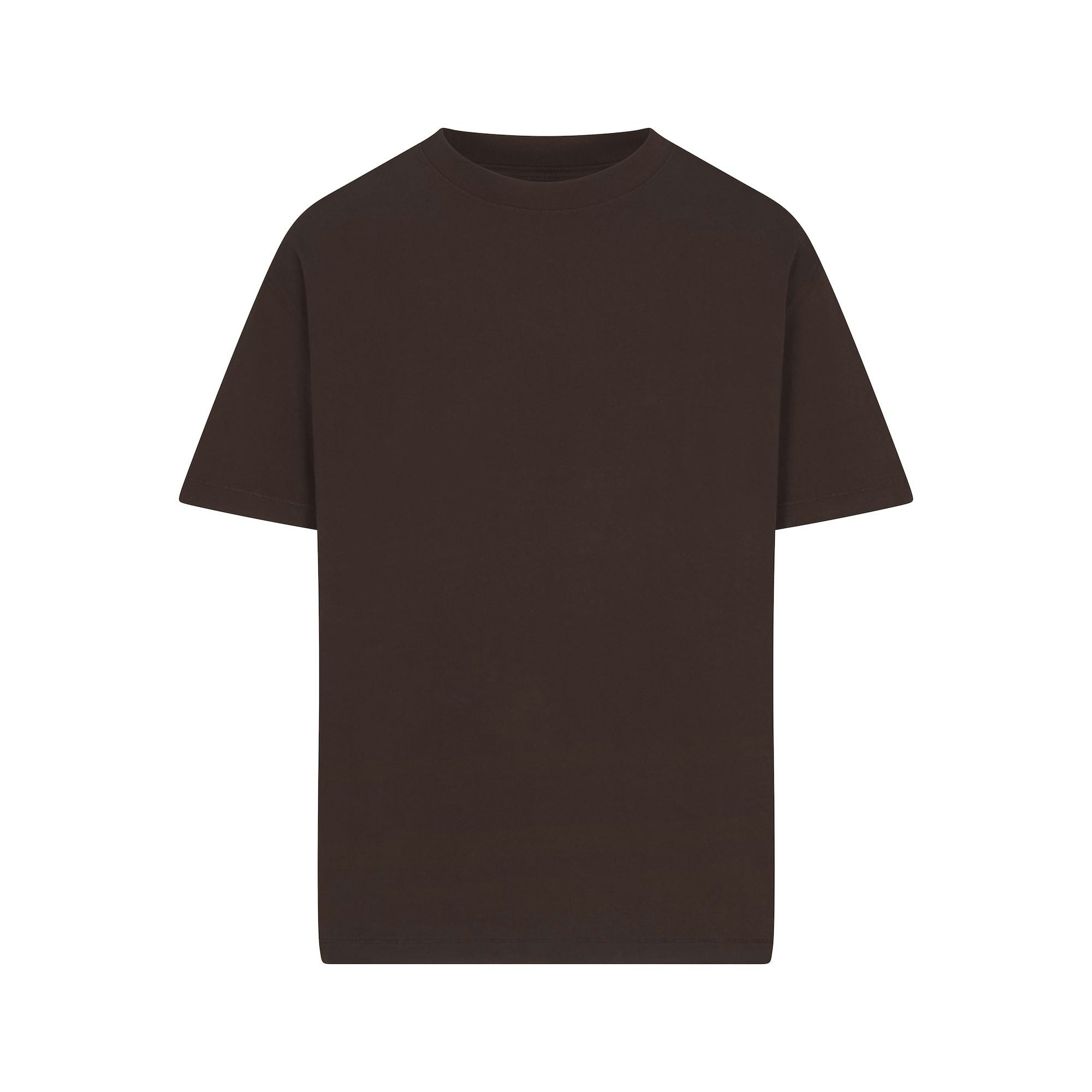 HEAVYWEIGHT COTTON MENS RELAXED T-SHIRT | ESPRESSO (MENS T-SHIRTS) FLAT ON A WHITE BACKGROUND | FLT