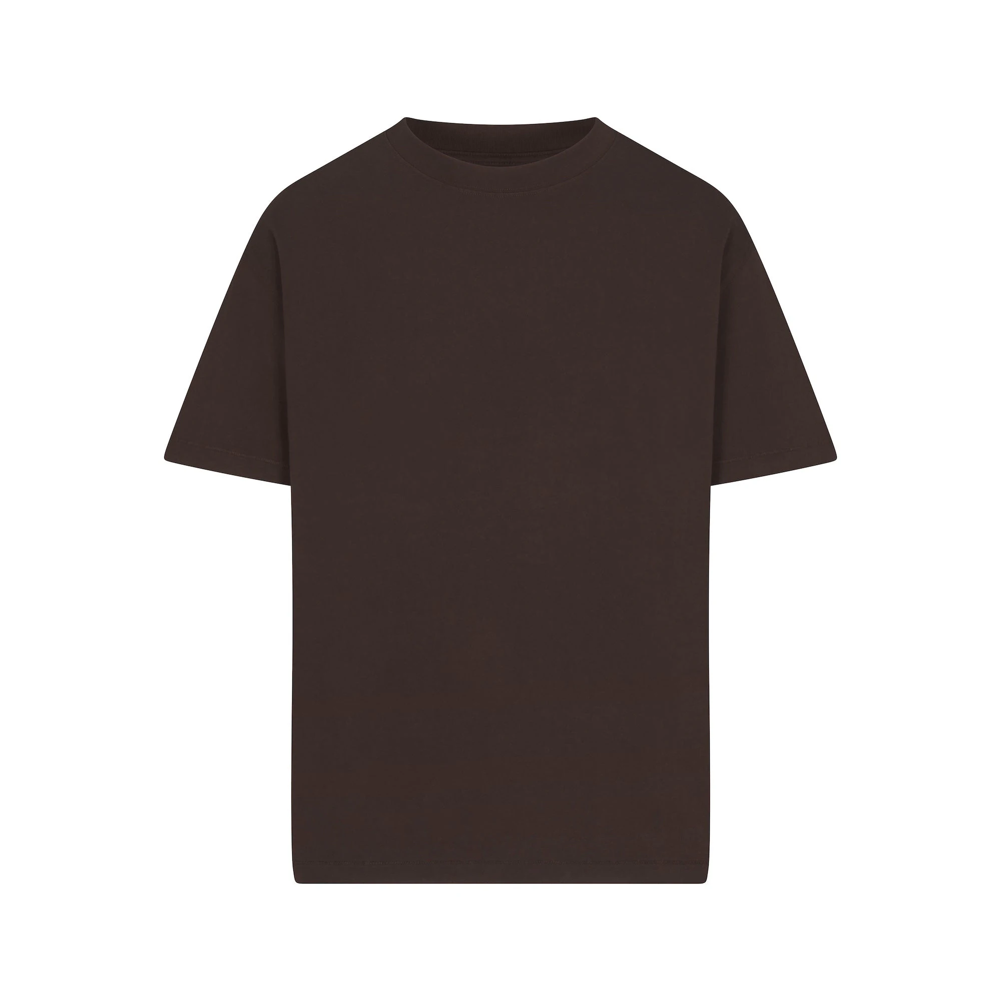 HEAVYWEIGHT COTTON MENS RELAXED T-SHIRT | ESPRESSO (MENS T-SHIRTS) FLAT ON A WHITE BACKGROUND | FLT