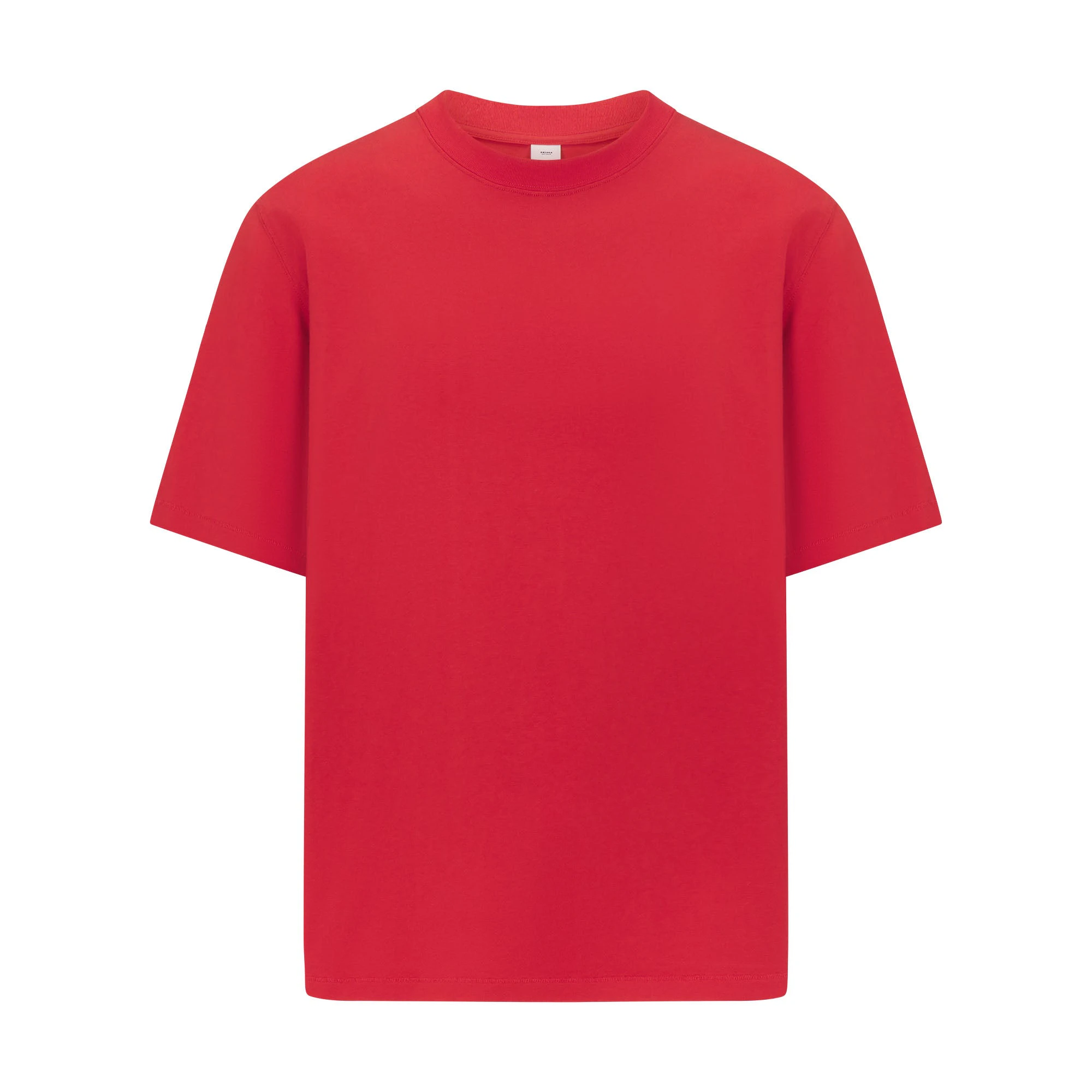 HEAVYWEIGHT COTTON MENS RELAXED T-SHIRT | WASHED RED FLAT ON A WHITE BACKGROUND | FLT