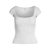 COTTON JERSEY SCOOP NECK T-SHIRT
