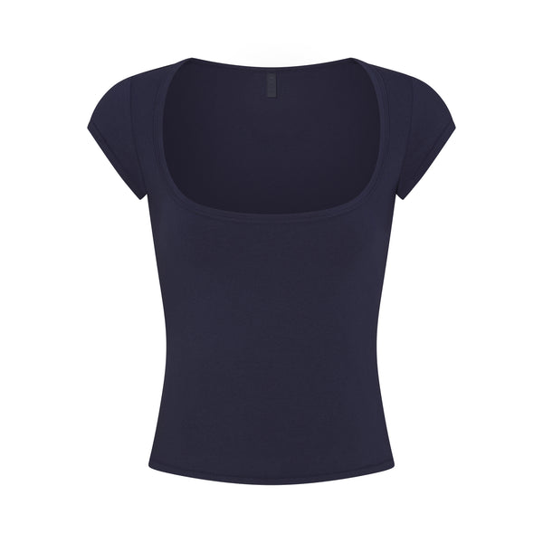 タグ付き新品SKIMS COTTON JERSEY T-SHIRT 青 COTTON JERSEY T-SHIRT | NAVY | SKIMS