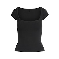 COTTON JERSEY SCOOP NECK T-SHIRT