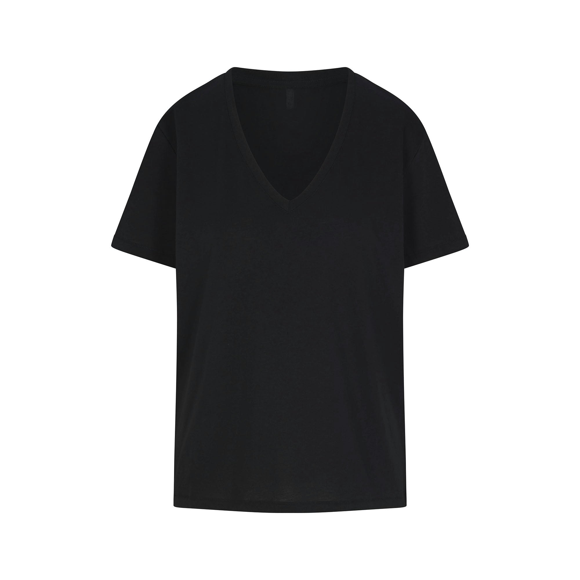 RELAXED TEES V NECK T-SHIRT | ONYXFLAT ON A WHITE BACKGROUND | FLT