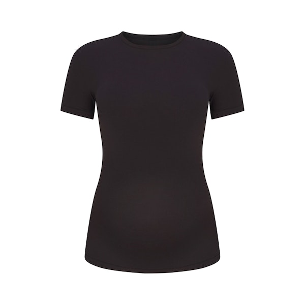 COTTON JERSEY MATERNITY T-SHIRT | SOOT FLAT ON A WHITE BACKGROUND | FLT