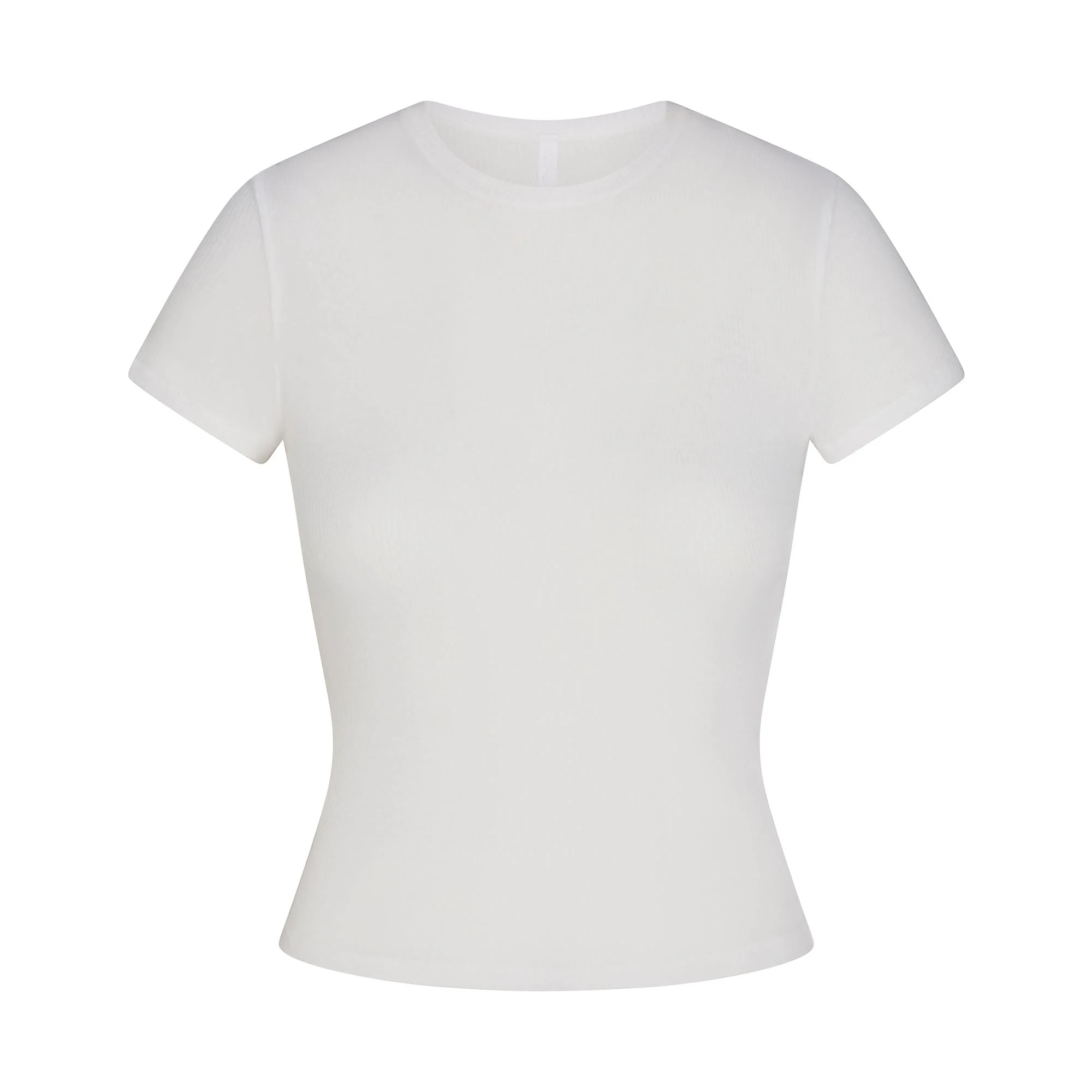 SHEER RIB T-SHIRT | SNOW FLAT ON A WHITE BACKGROUND | FLT