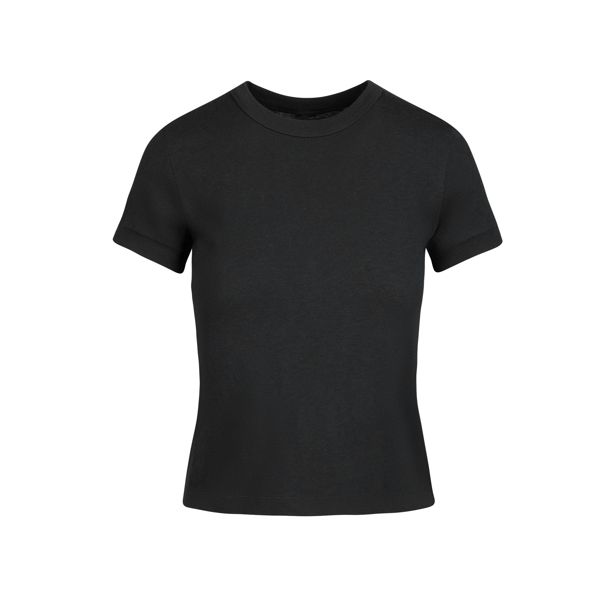WORN IN JERSEY BABY TEE | ONYX FLAT ON A WHITE BACKGROUND @ | FLT