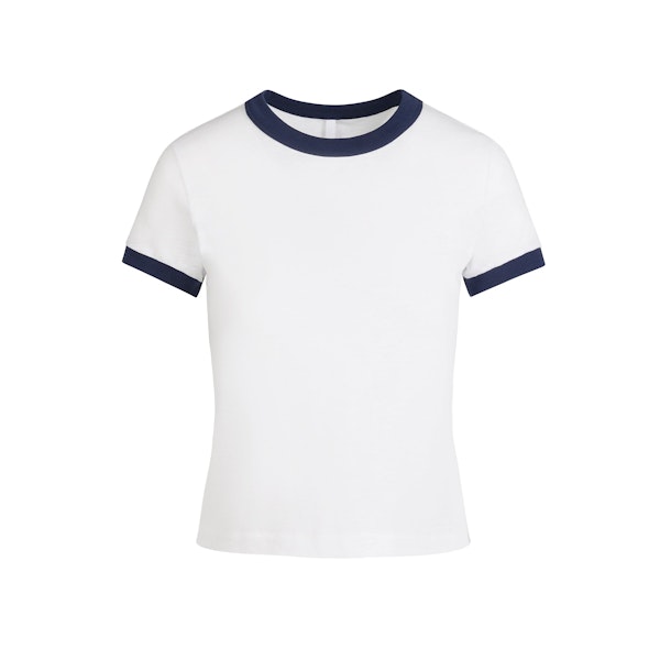 WORN IN JERSEY BABY TEE | SNOW CONTRAST FLAT ON A WHITE BACKGROUND @ | FLT