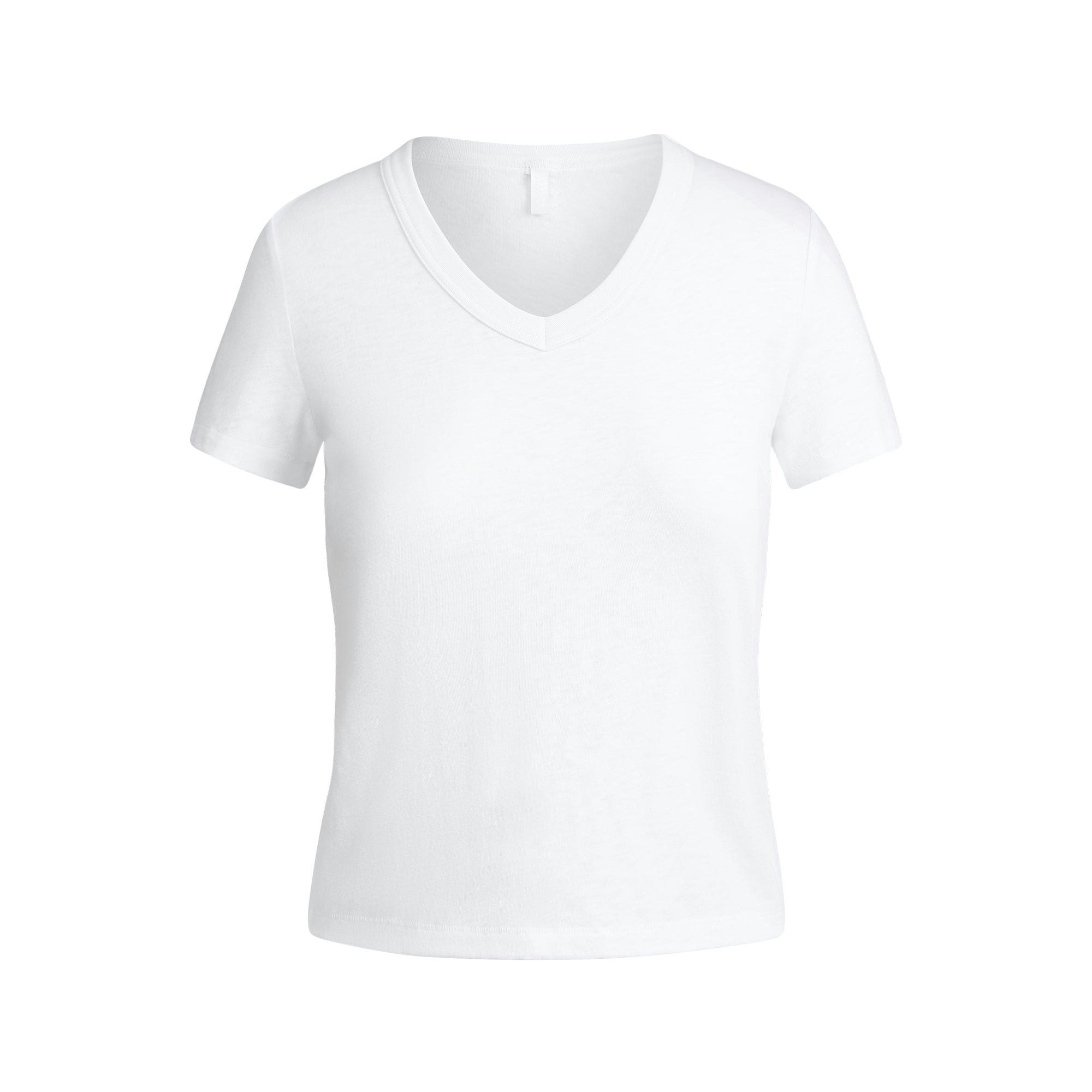 WORN IN JERSEY BABY V NECK TEE | SNOW FLAT ON A WHITE BACKGROUND @ | FLT