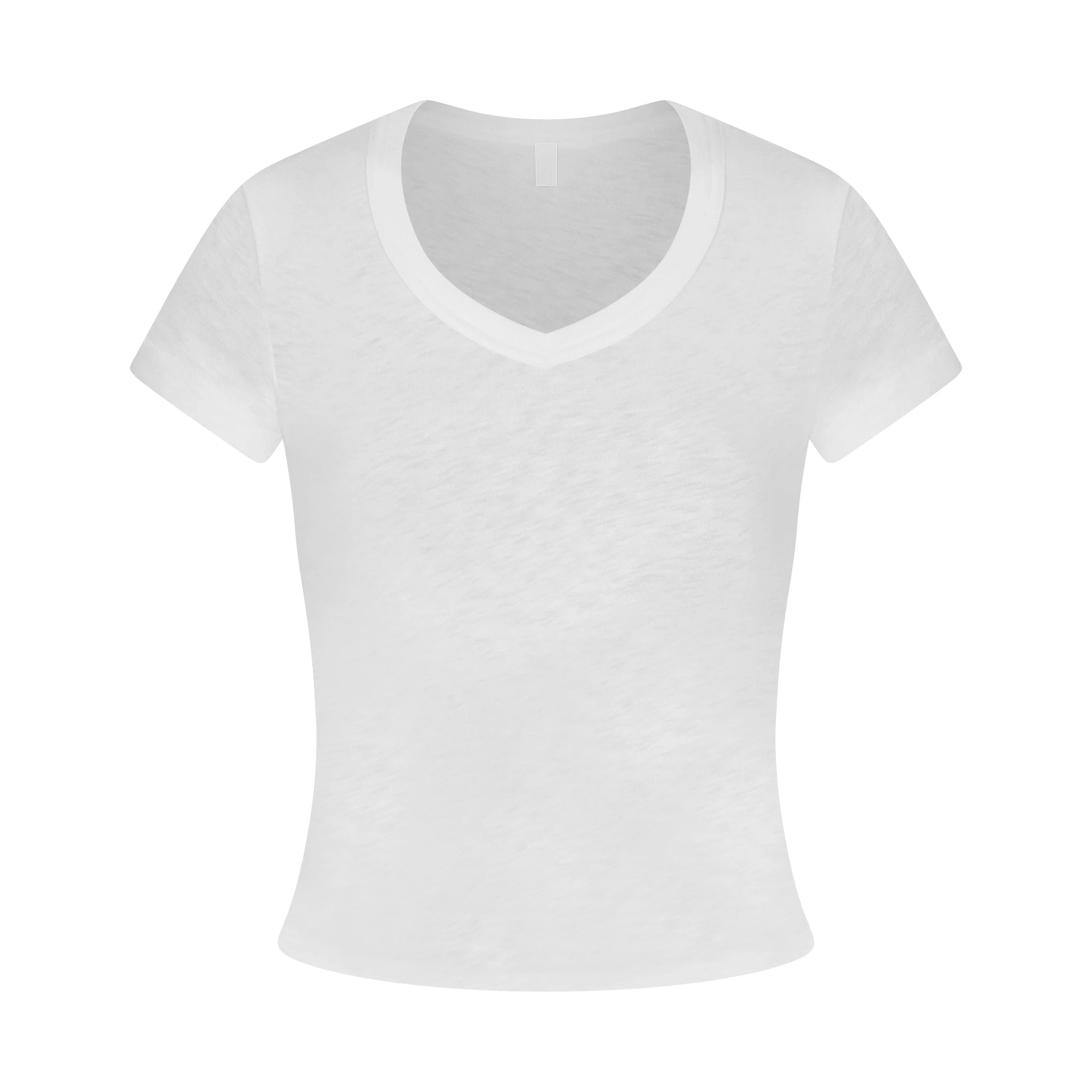 WORN IN JERSEY BABY V NECK TEE | SNOW FLAT ON A WHITE BACKGROUND | FLT