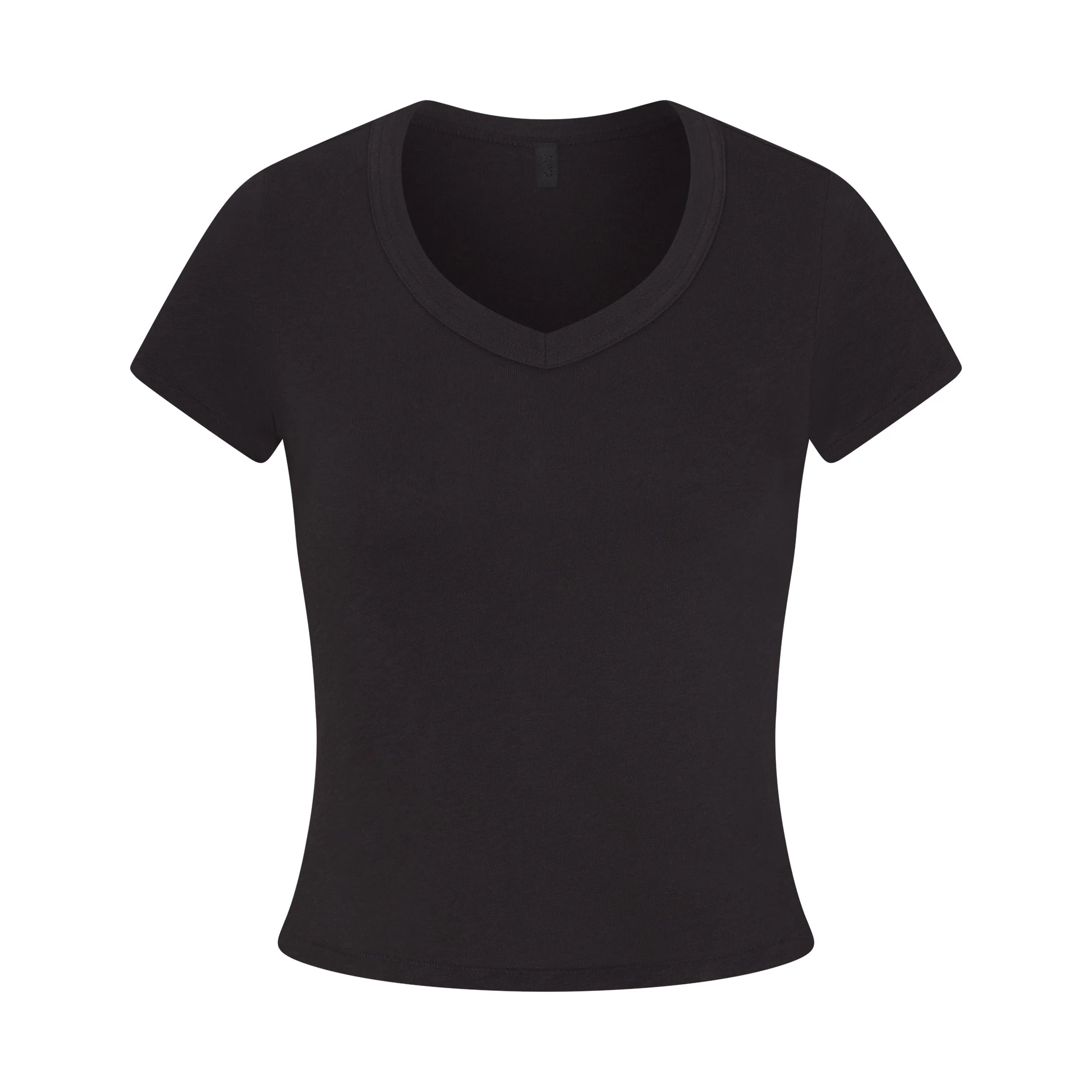WORN IN JERSEY BABY V NECK TEE | WASHED ONYX FLAT ON A WHITE BACKGROUND | FLT