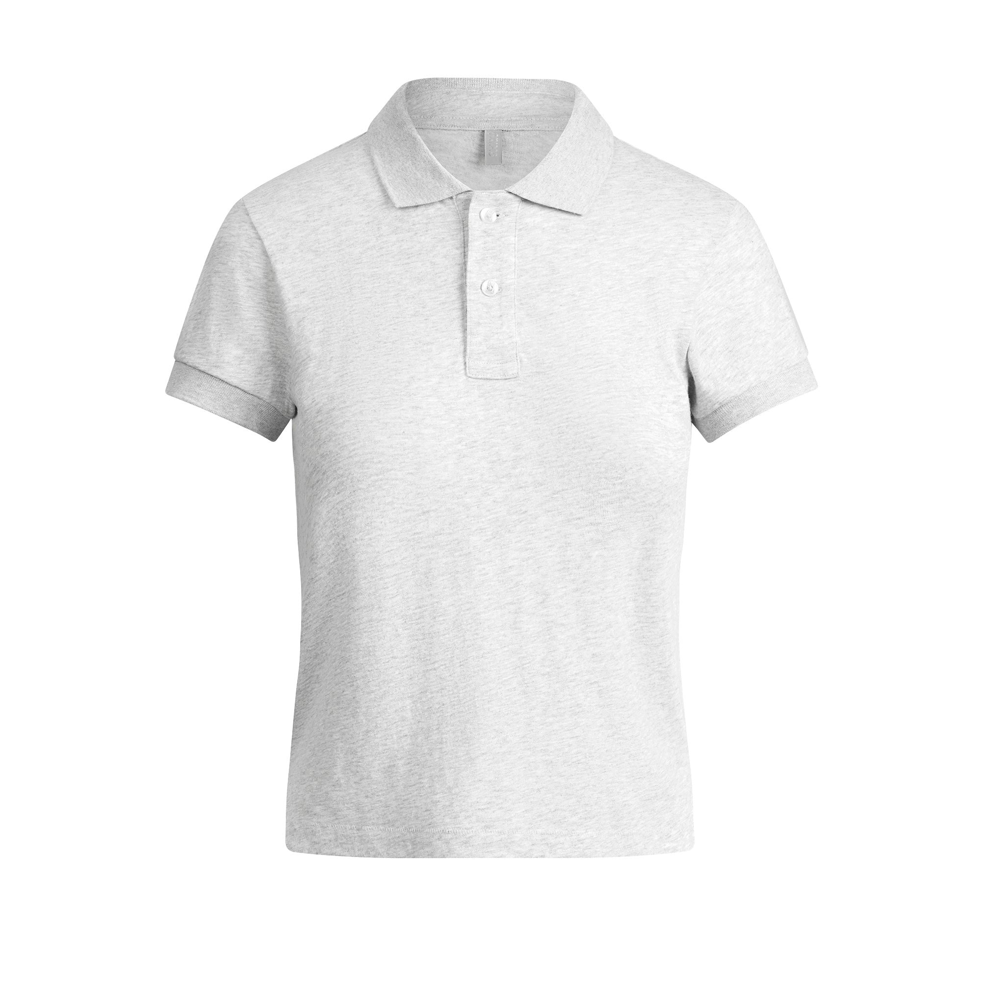 WORN IN JERSEY POLO | LIGHT HEATHER GREY FLAT ON A WHITE BACKGROUND @ | FLT
