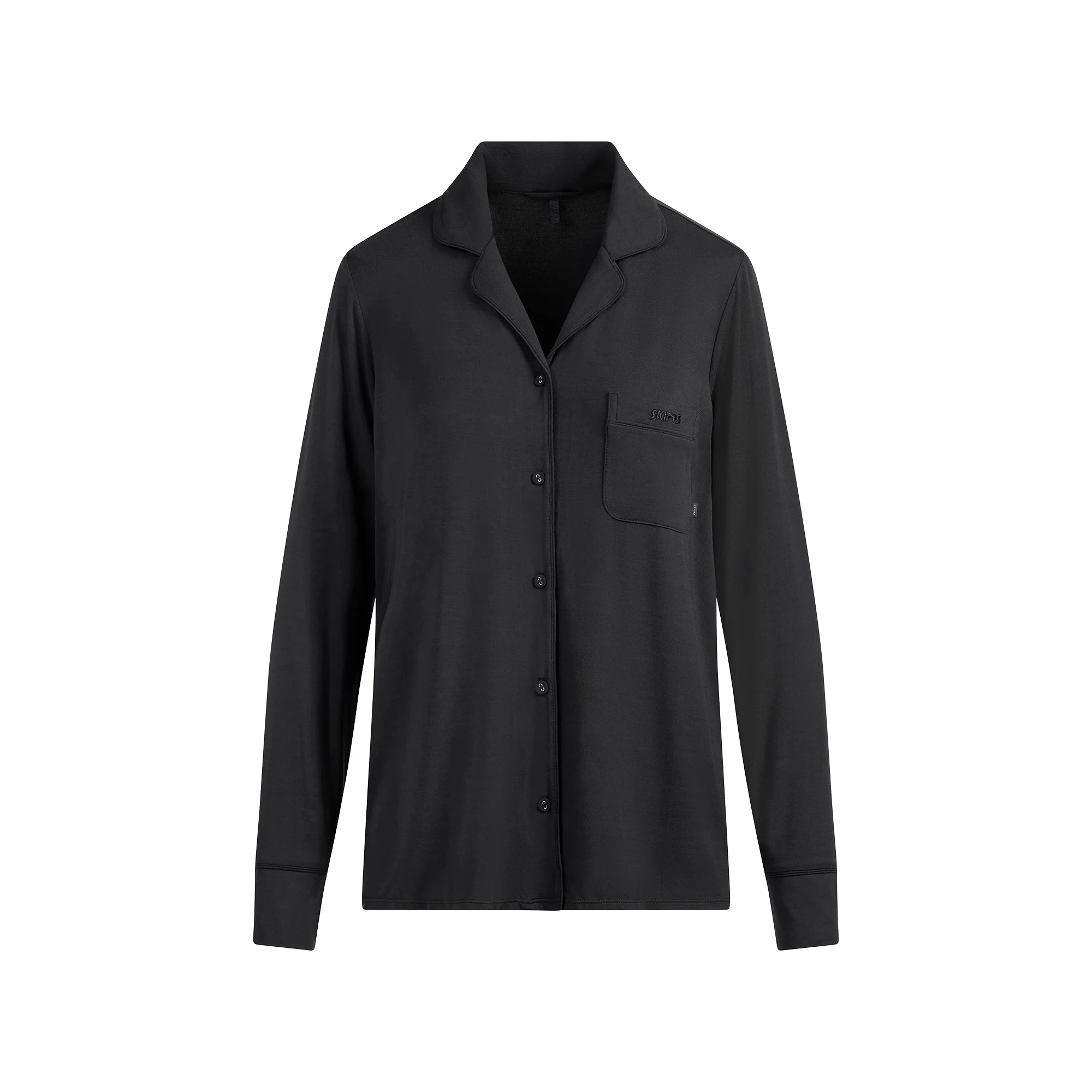 Skims Sleep Long Sleeve Button Up Women Sleep Set in Black - Onyx Skims Sleep Long Sleeve Button Up Women Sleep Set in Black - Onyx