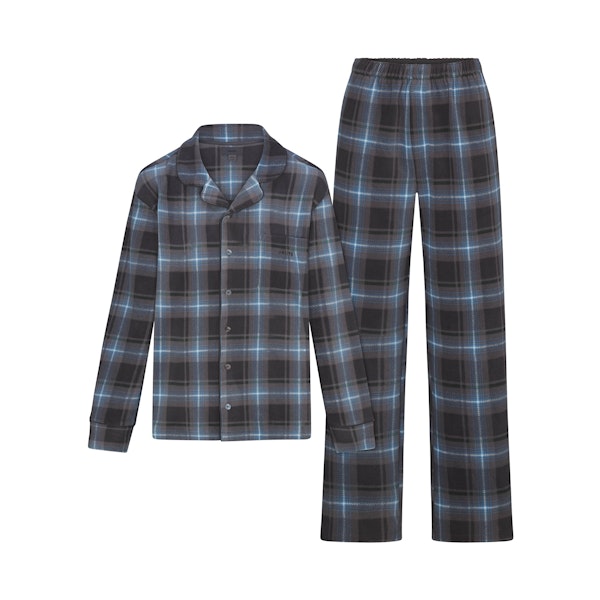 FLEECE SLEEP UNISEX SLEEP SET | GLACIER PLAID FLAT ON A WHITE BACKGROUND | FLT
