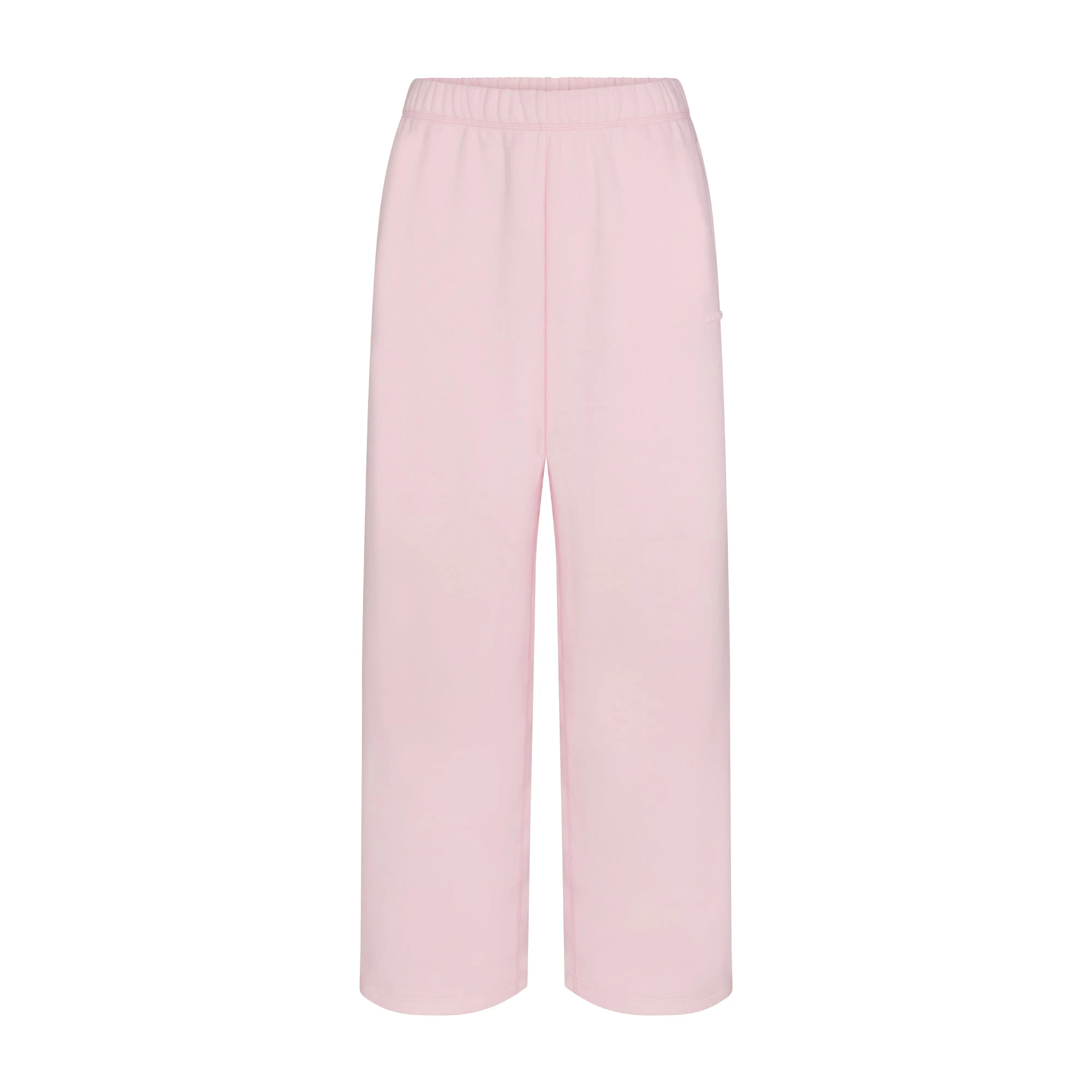 COTTON FLEECE OVERSIZED STRAIGHT LEG PANT | CHERRY BLOSSOM & LAYS FLAT ON A WHITE BACKGROUND | FLT