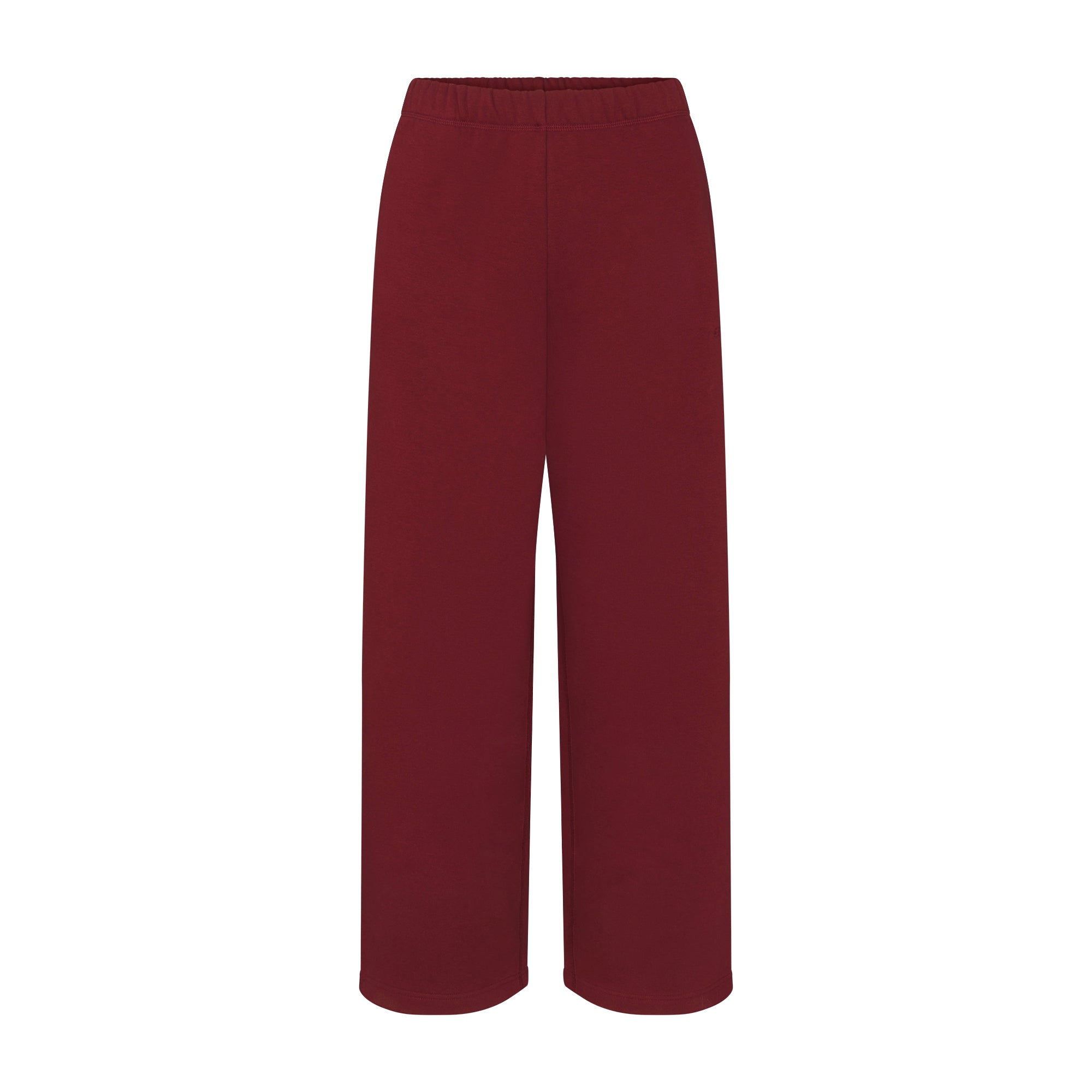 COTTON FLEECE CLASSIC STRAIGHT LEG PANT | MERLOT FLAT ON A WHITE BACKGROUND | FLT