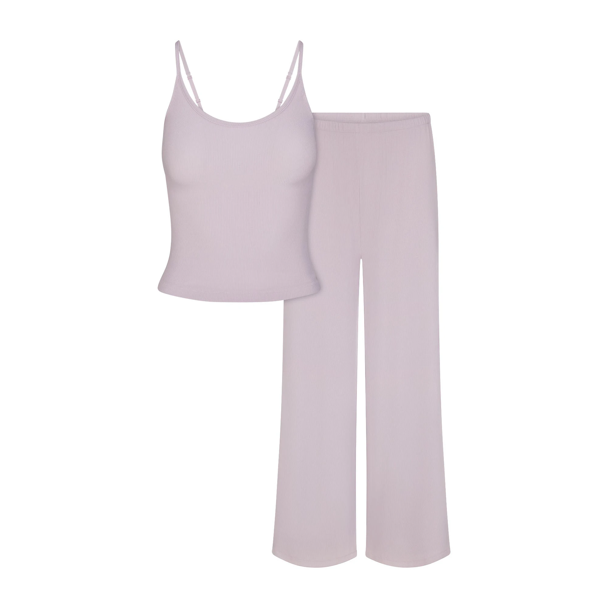 SOFT LOUNGE TANK SLEEP SET | IRIS MICA FLAT ON A WHITE BACKGROUND | FLT