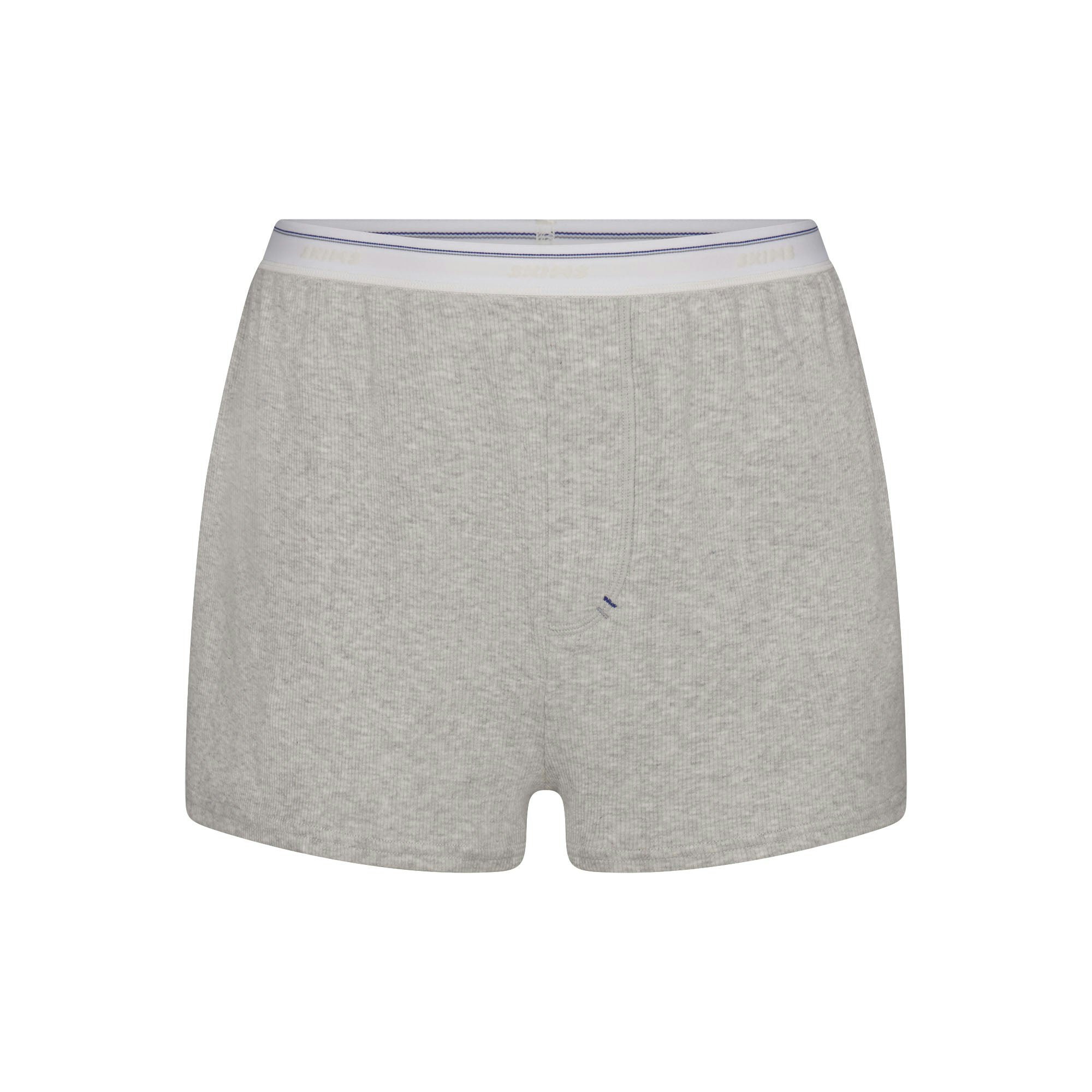 COTTON RIB SCOOP TANK AND SHORT SET | LIGHT HEATHER GREY FLAT ON A WHITE BACKGROUND | FLT