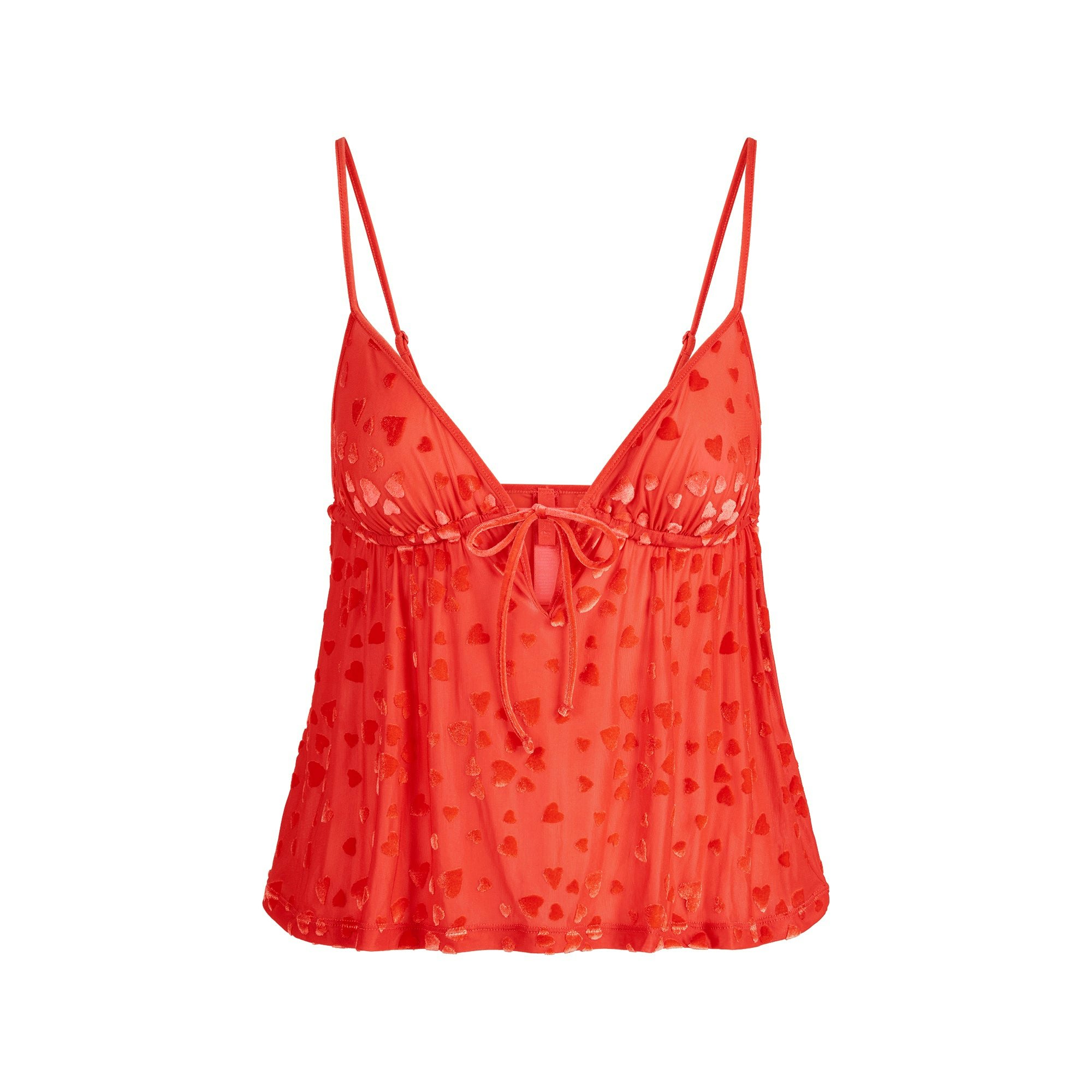 SHEER VELVET CAMI AND PANT SET | RUBY FLAT ON A WHITE BACKGROUND | FLT