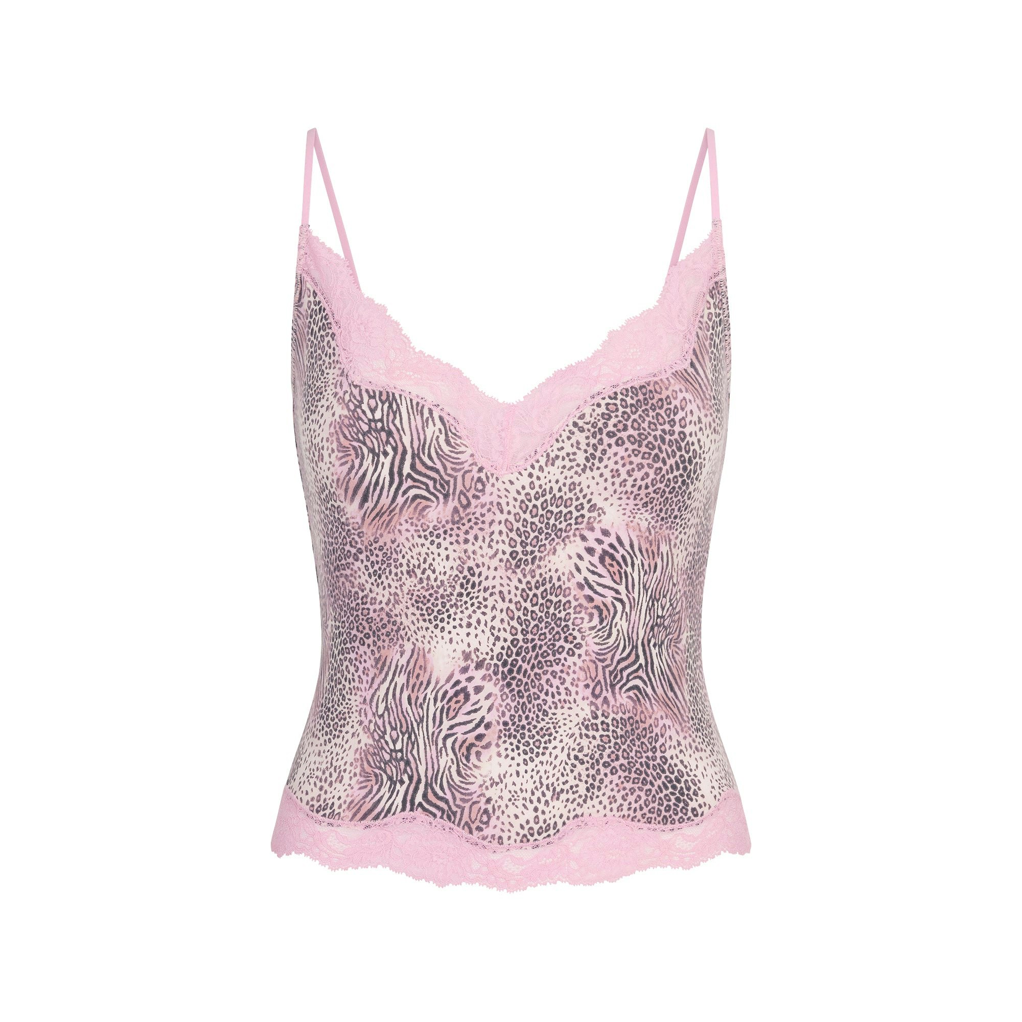 SKIMS SLEEP CAMI AND PANT SET | BLOOM MINI MULTI ANIMAL FLAT ON A WHITE BACKGROUND | FLT