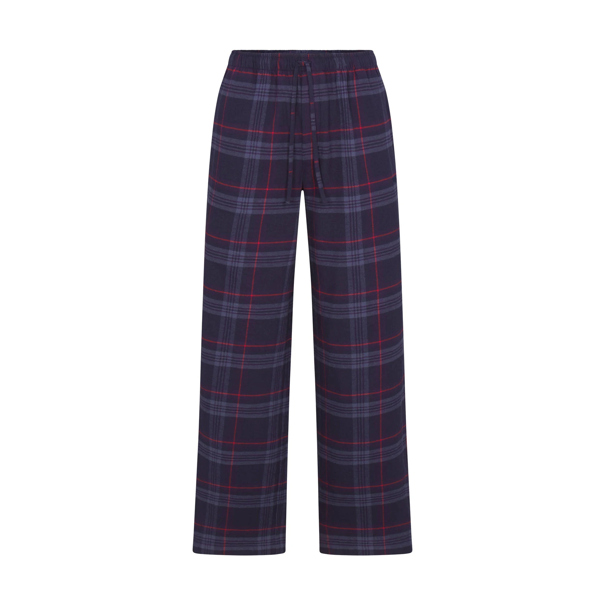 FLANNEL SLEEP LONG SLEEP SET | DAMSON LASER PLAID FLAT ON A WHITE BACKGROUND | FLT