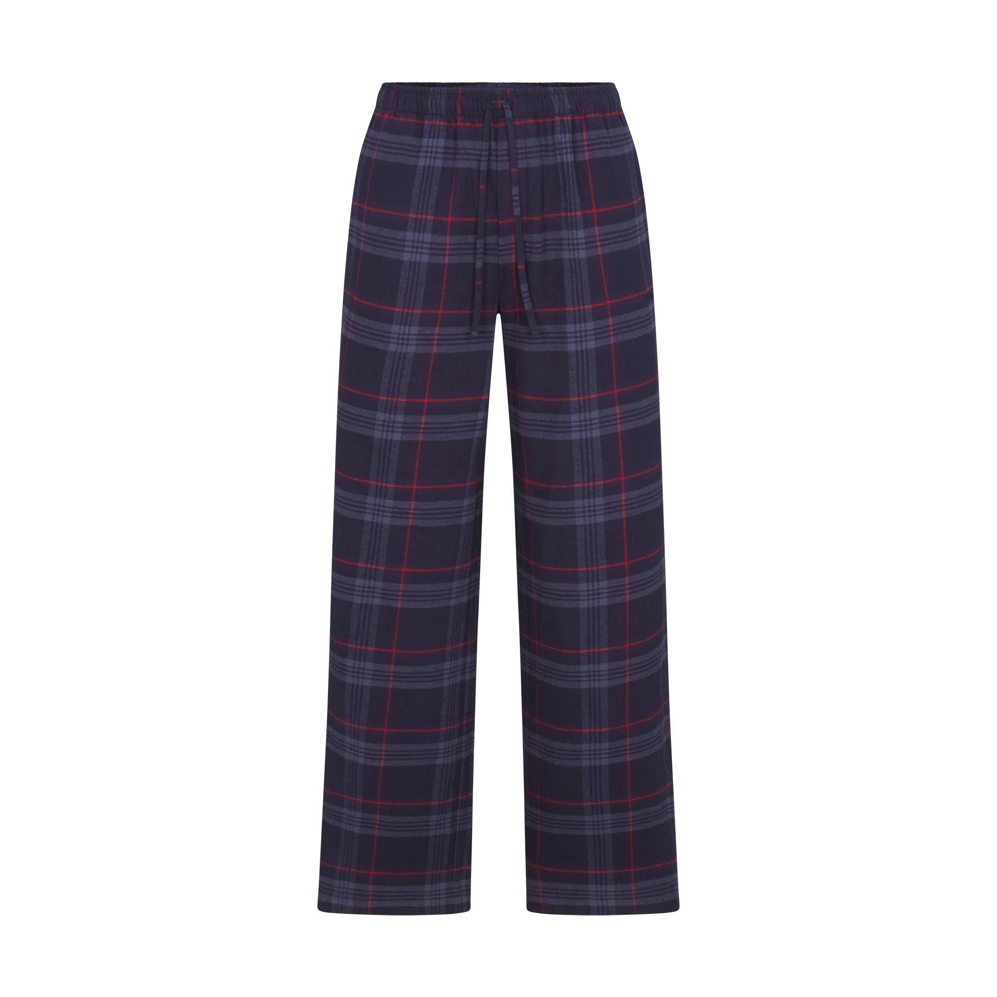 FLANNEL SLEEP LONG SLEEP SET | DAMSON LASER PLAID FLAT ON A WHITE BACKGROUND | FLT