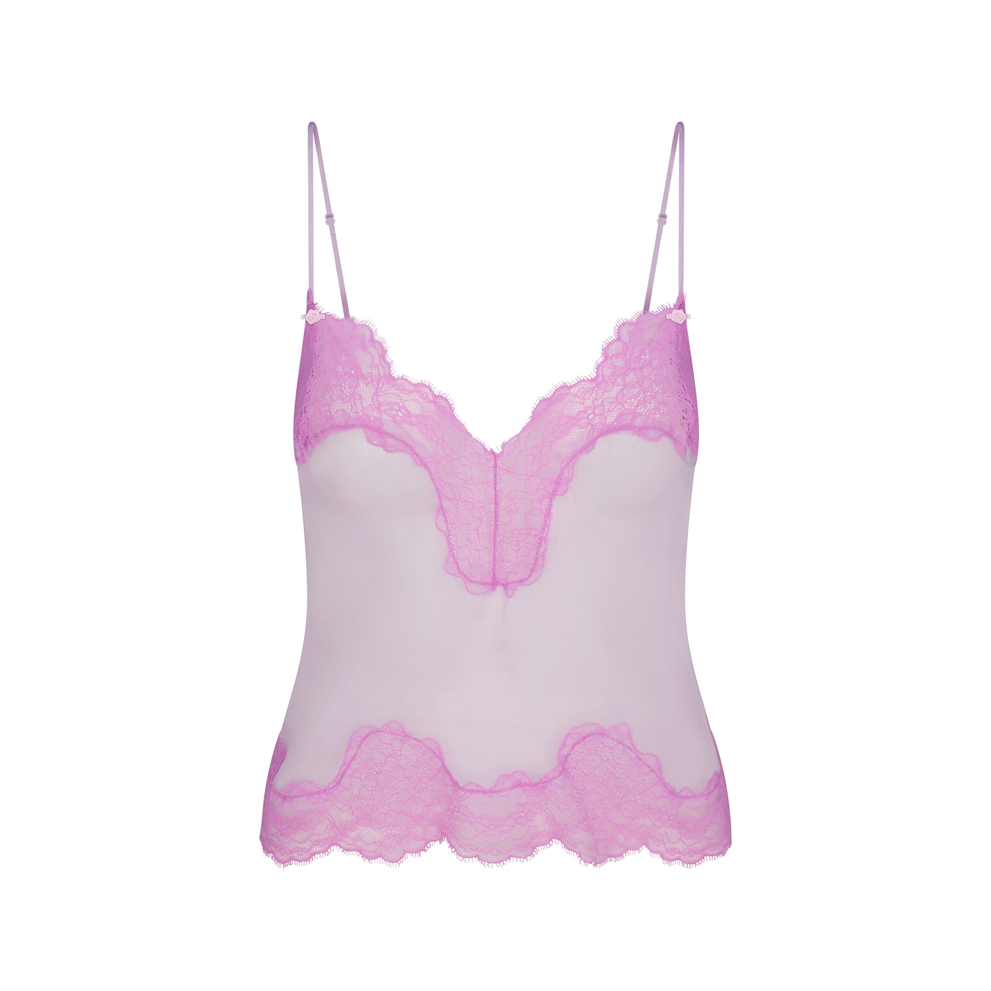 SKIMS ROMANCE LACE CAMI AND SHORT SET | SUGAR PLUM