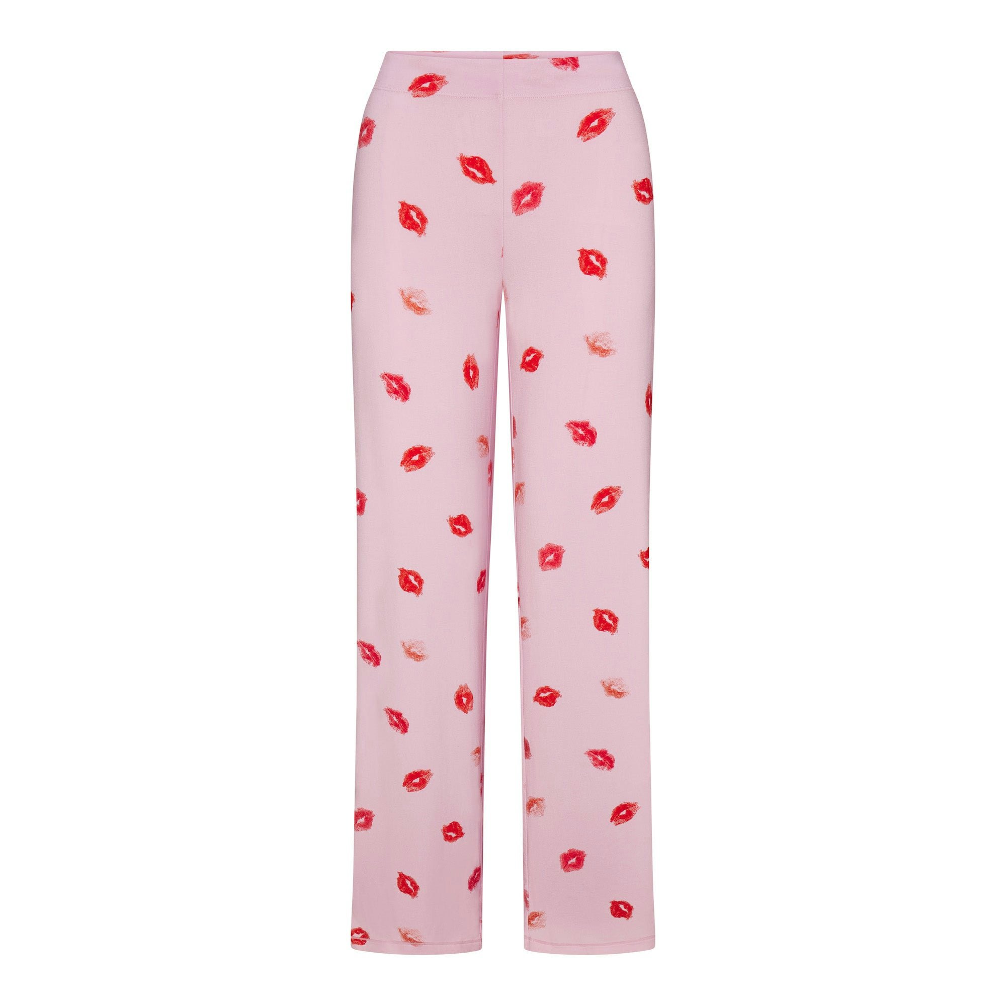 SKIMS SLEEP LONG SLEEVE BUTTON UP SET | CHERRY BLOSSOM LIPSTICK ADDITIONAL FABRIC DETAILS