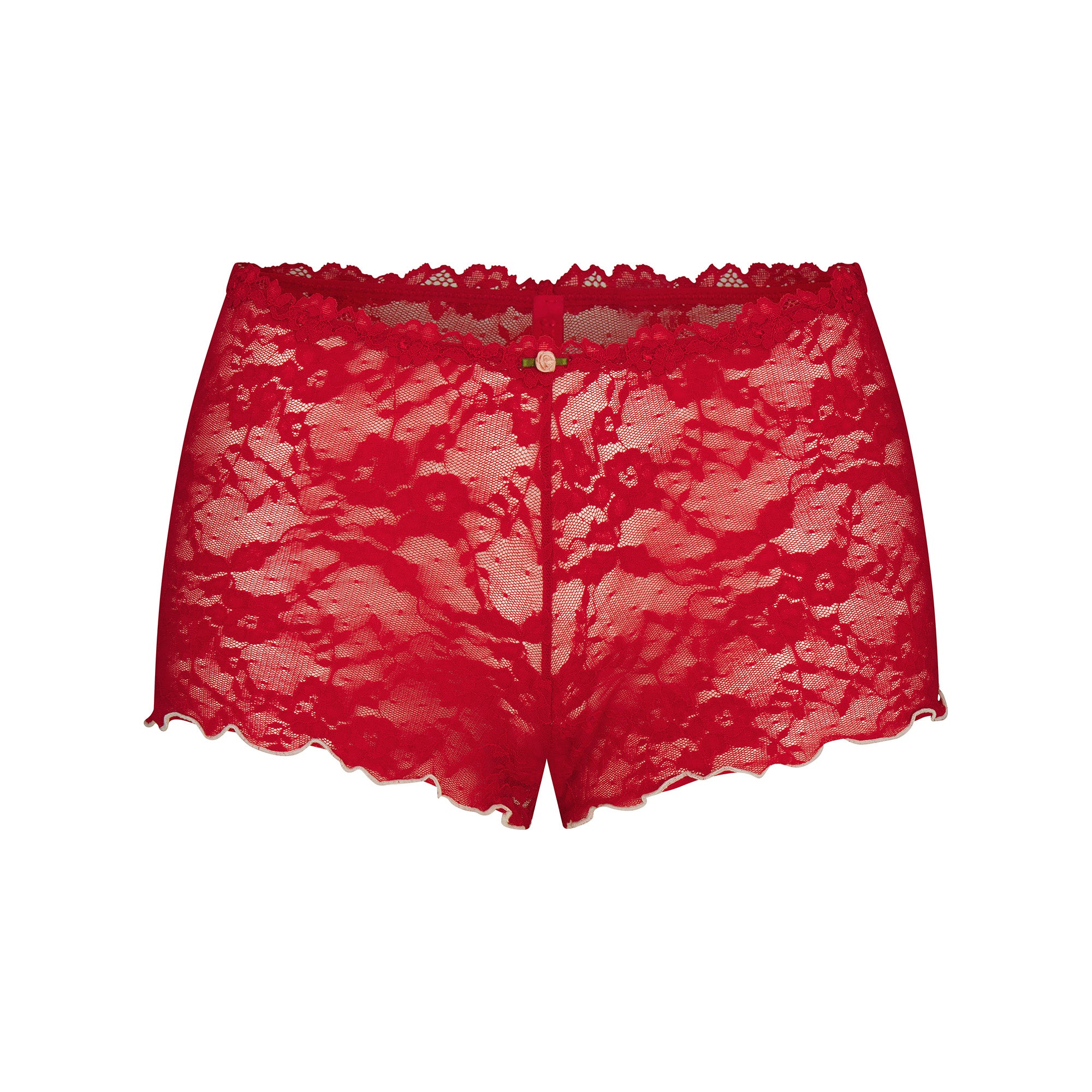 STRETCH LACE TRIANGLE CAMI AND SHORT SET | CRANBERRY