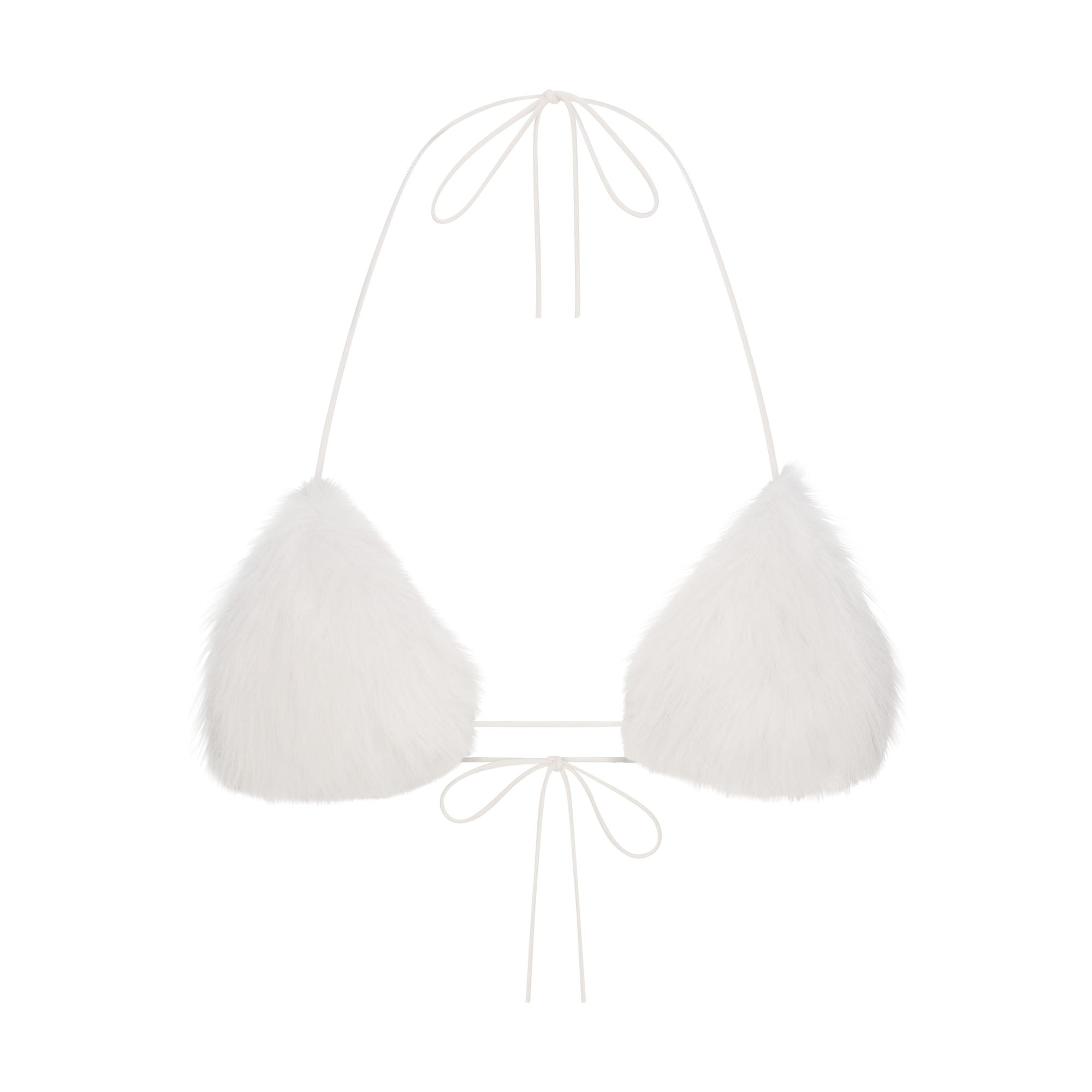 White fluffy bralette discount